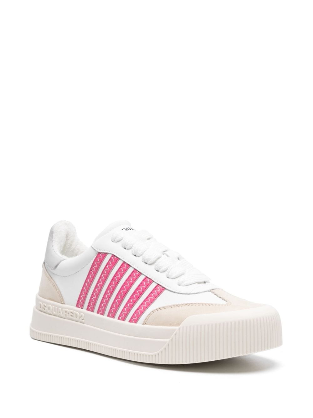 striped lace-up sneakers - 2