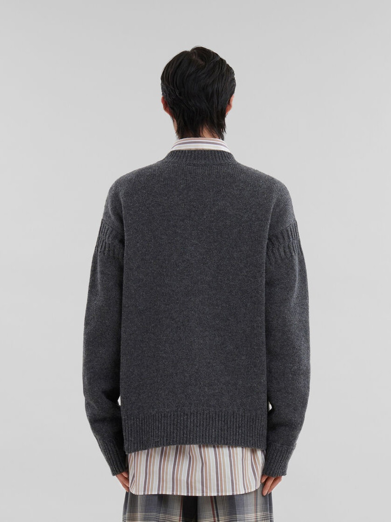 GREY SHETLAND WOOL JUMPER WITH MARNI MENDING PATCHES 3