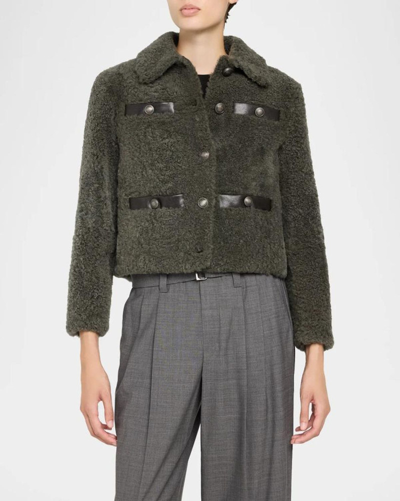 Fuzzy Soft Lamb Shearling Jacket 4