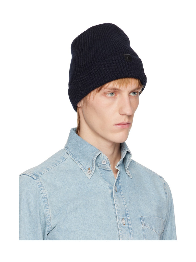 TOM FORD Navy Cashmere Beanie outlook