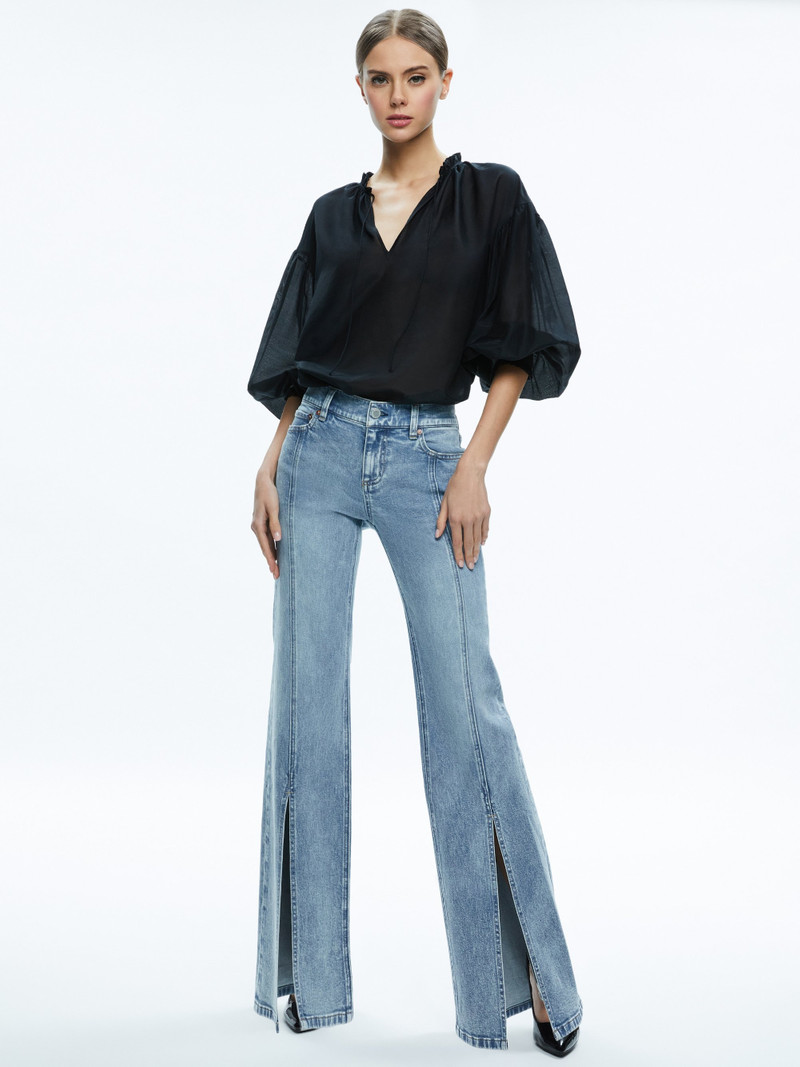SEDONA LOW RISE CENTER FRONT SLITS FLARE JEAN 3