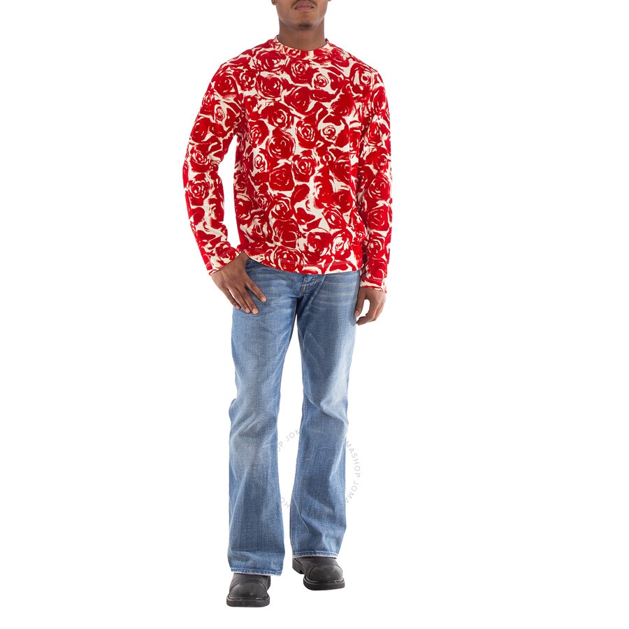 Burberry Rose-Print Long Sleeve Cotton Top - 3