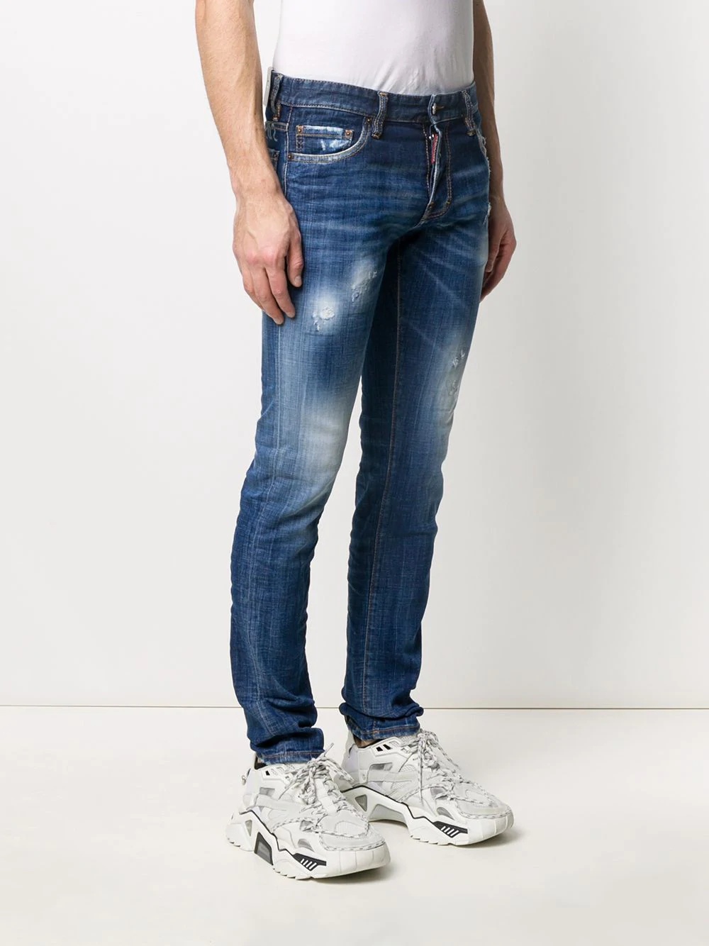 distressed slim-fit jeans - 3