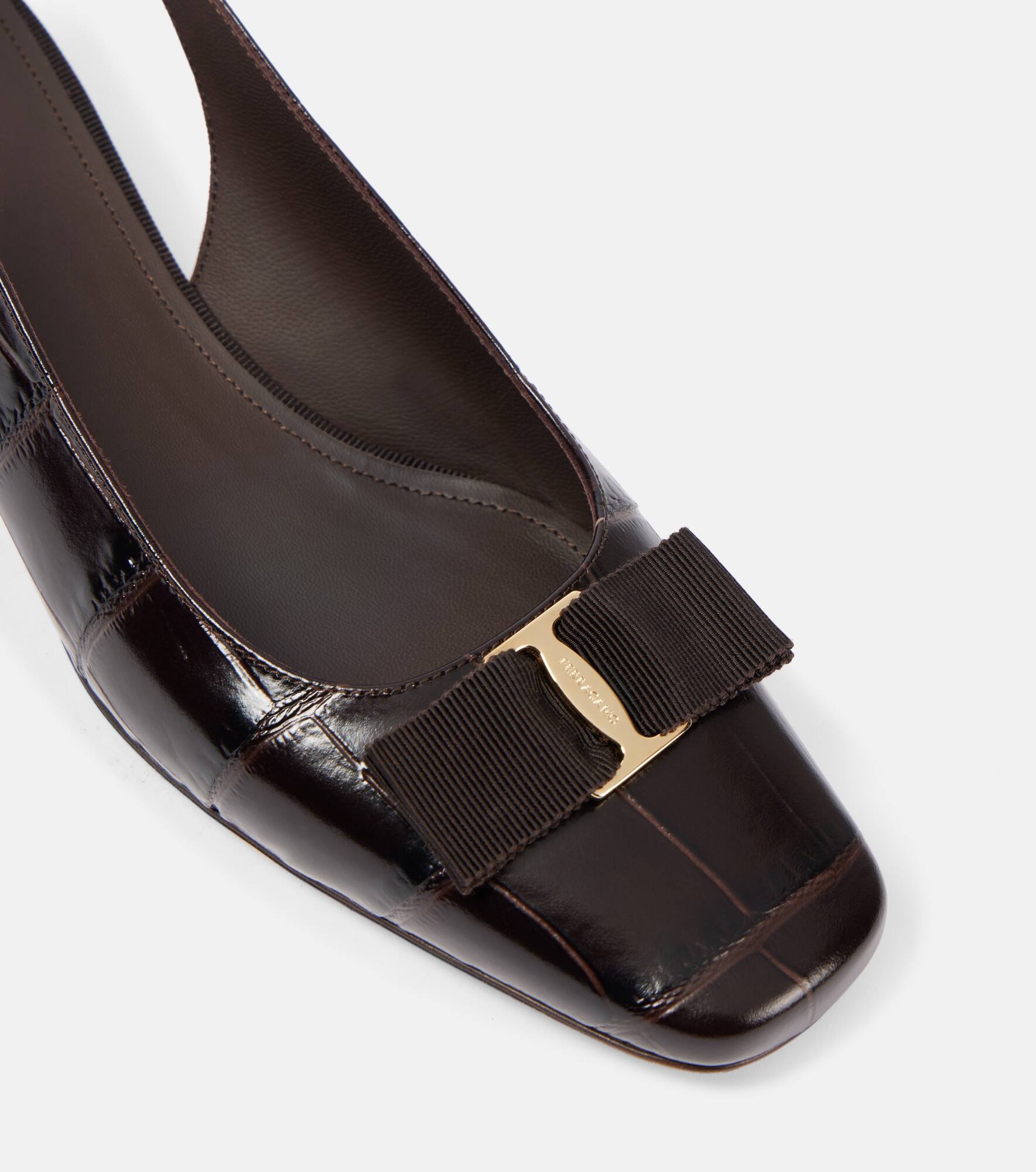 Rivada 30 croc-effect leather pumps - 5