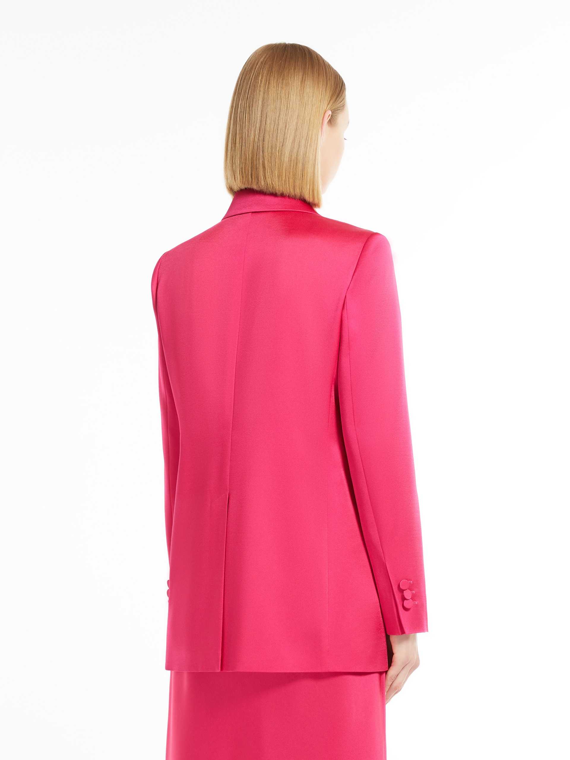 GALAZIA Single-breasted envers satin blazer - 4
