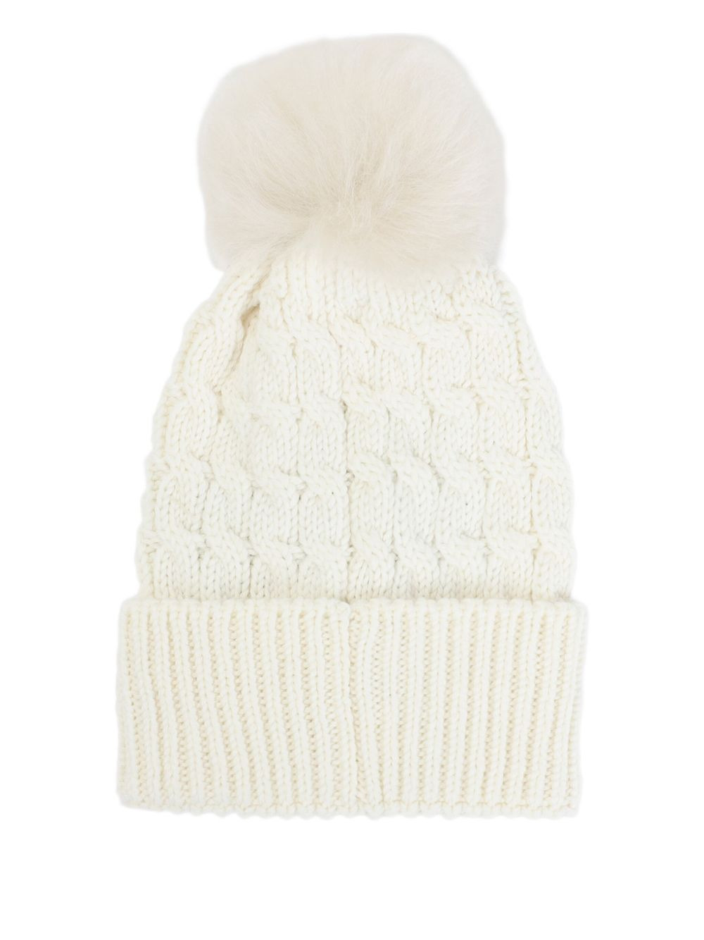 cable-knit pom-pom beanie - 2