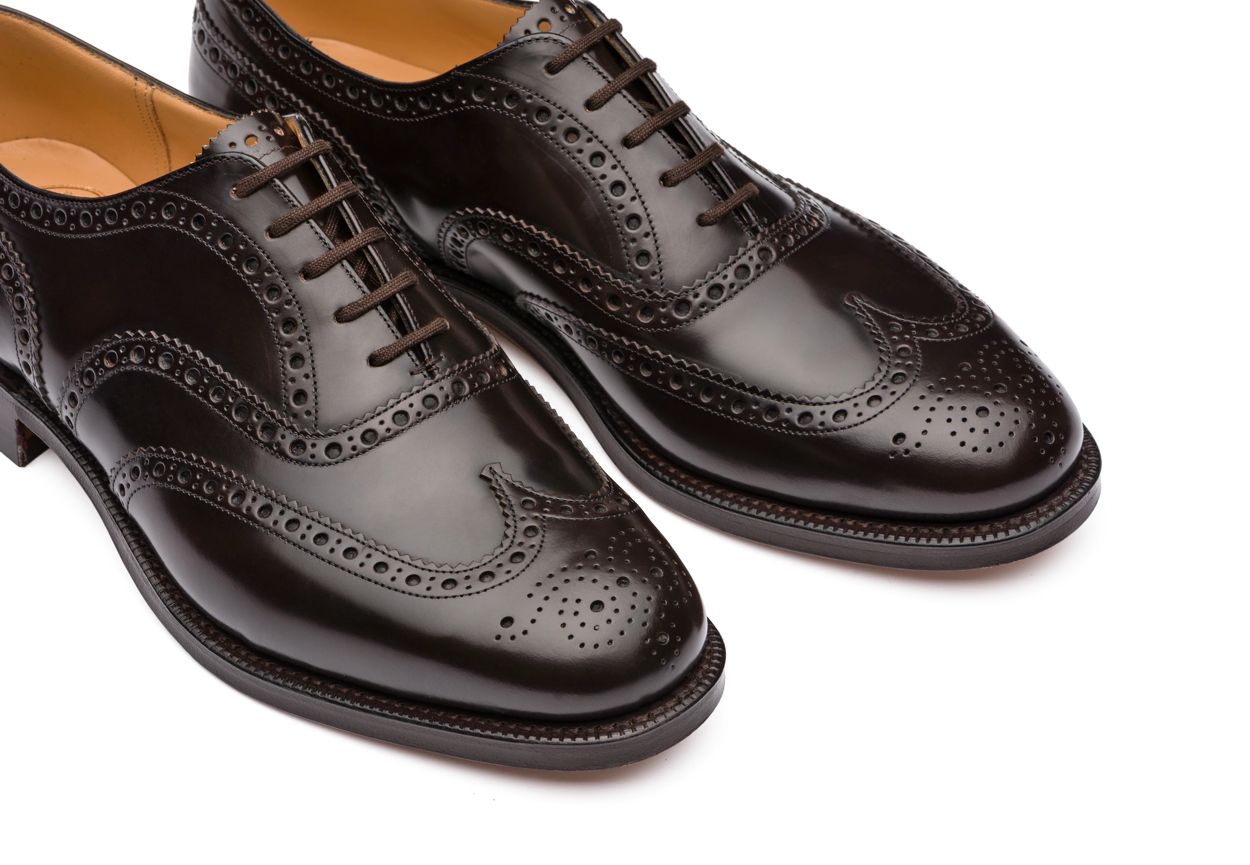 【楽ギフ_包装】 Polished Burwood Church's Binder ebony Light Brogue Oxford 靴