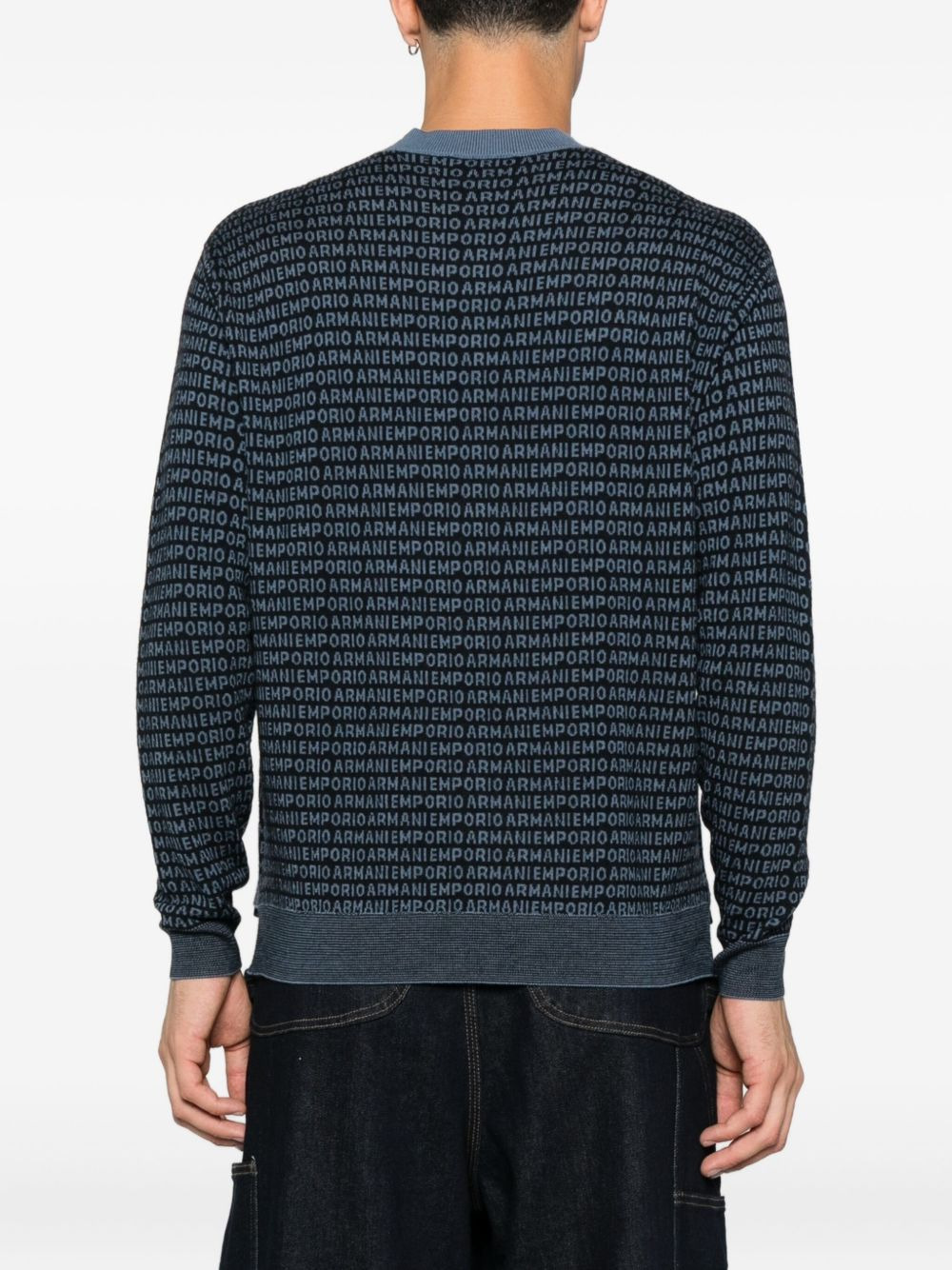 logo-print wool sweater - 4