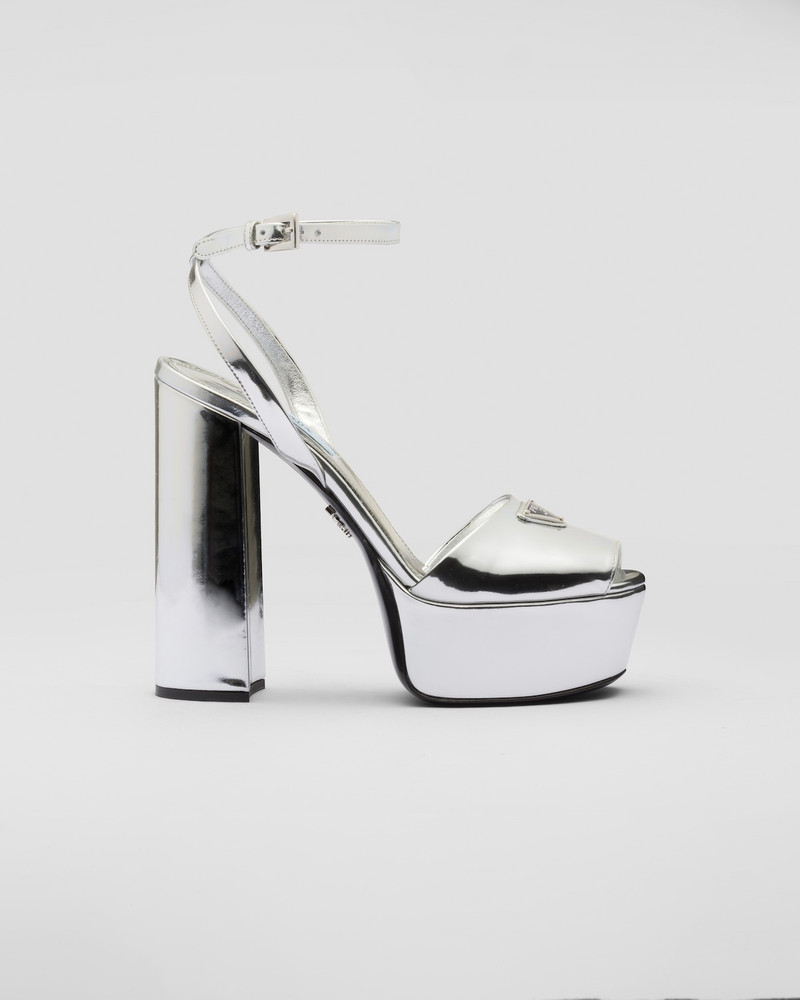 Metallic leather platform sandals 1