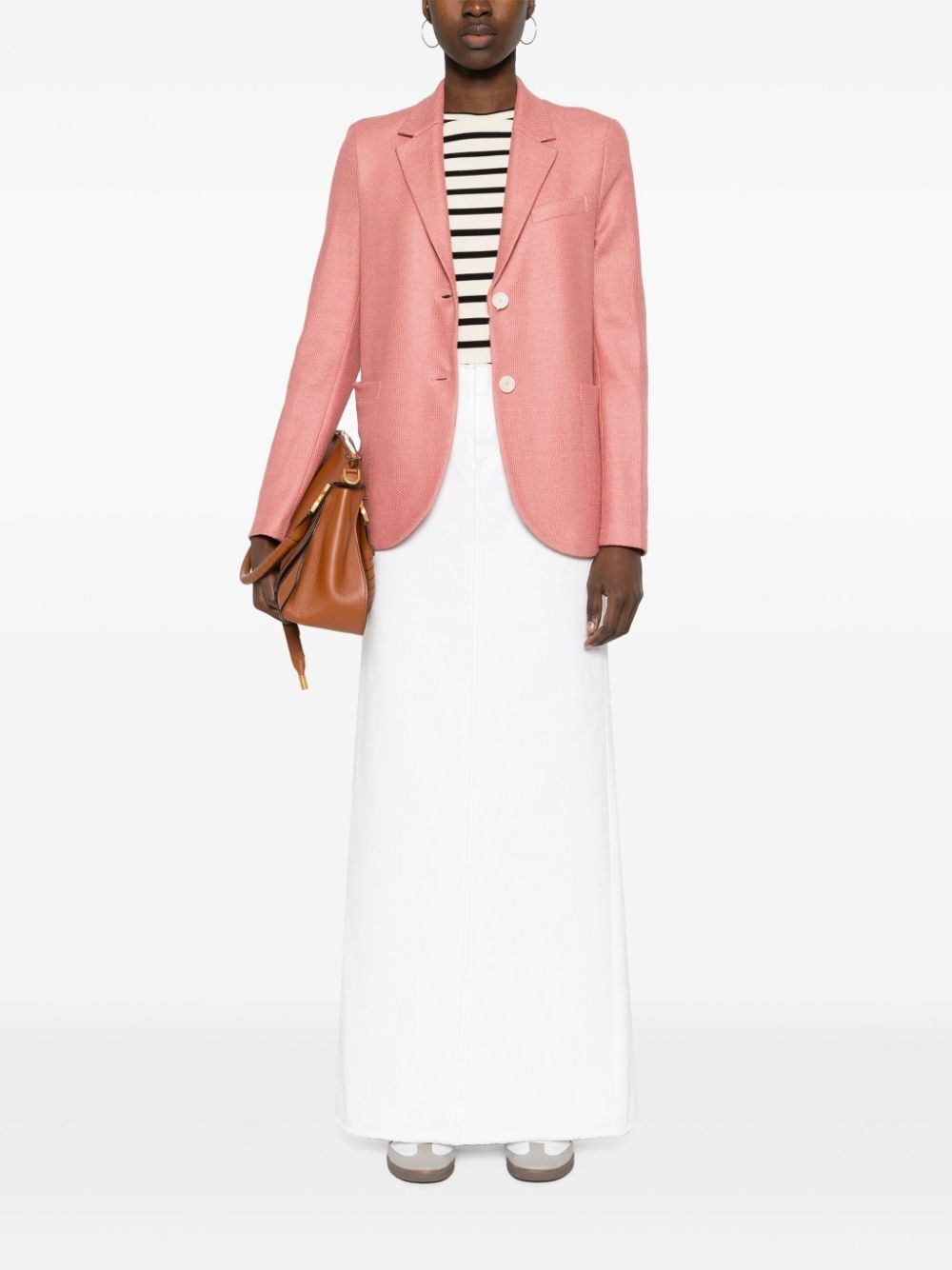 knitted single-breasted blazer - 2