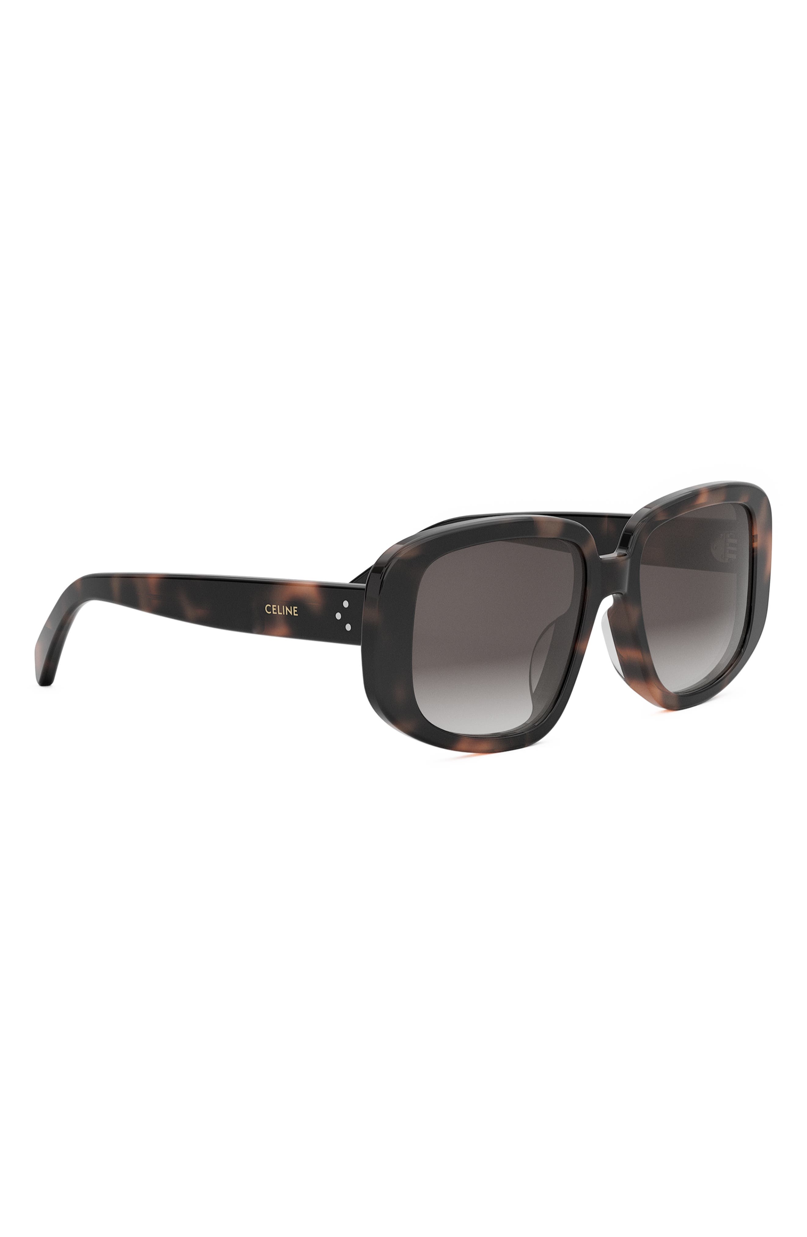 CELINE Bold 3 Dots 55mm Geometric Sunglasses in Havana /Gradient Roviex at Nordstrom - 3