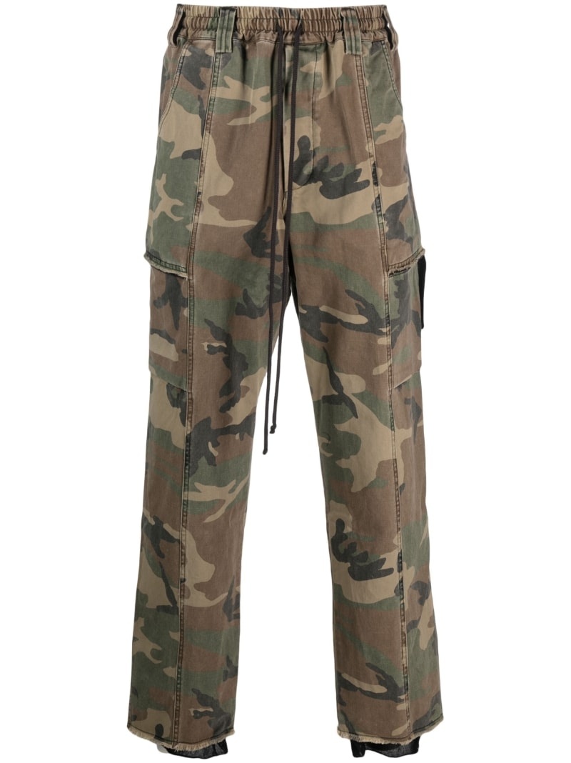 camouflage-pattern straight-leg trousers - 1