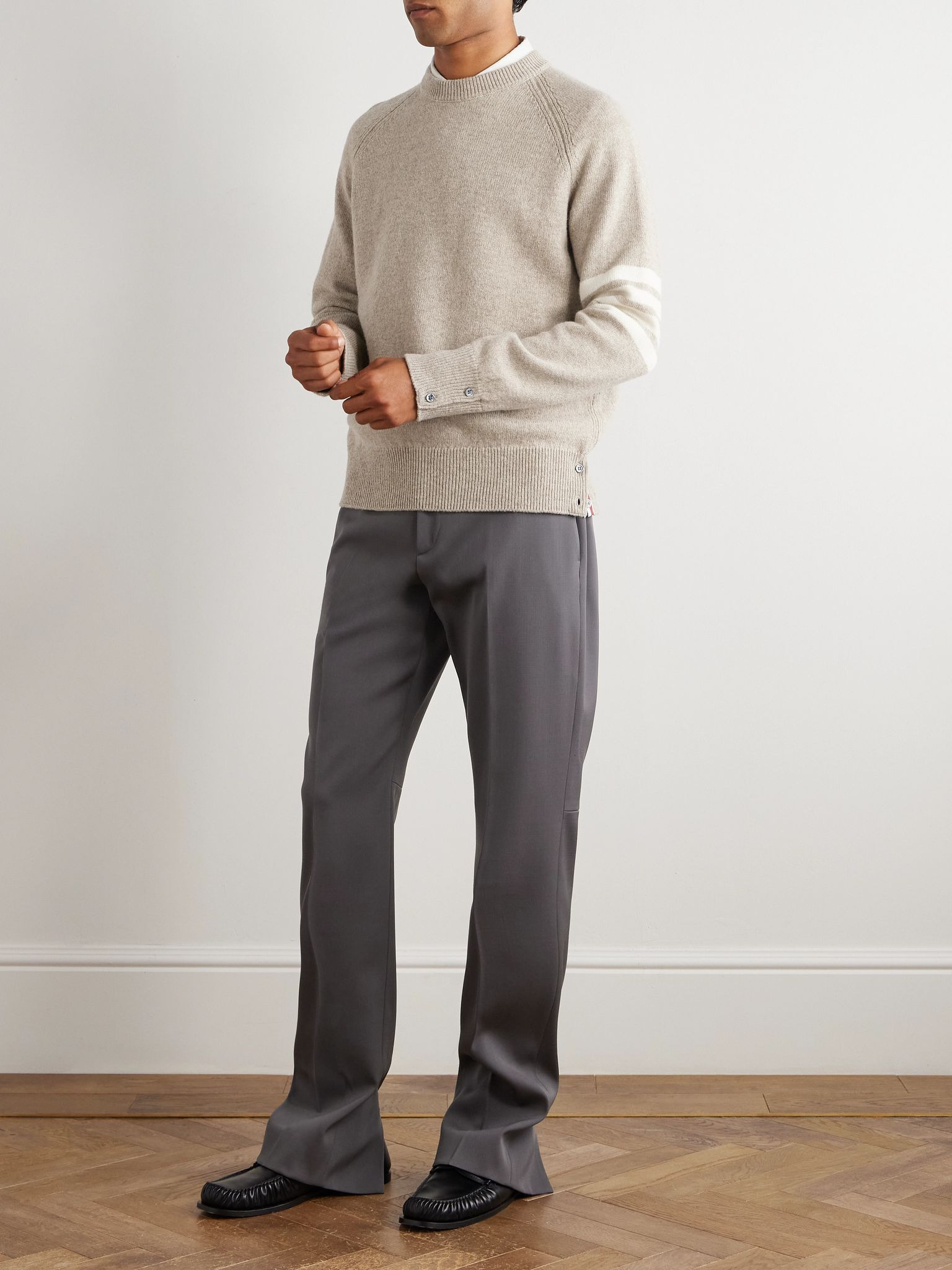 Striped Wool Sweater Brown - 2
