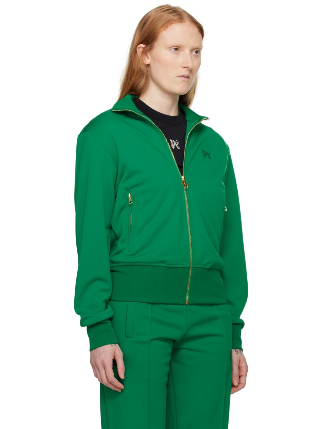 Green Embroidered Track Jacket - 2