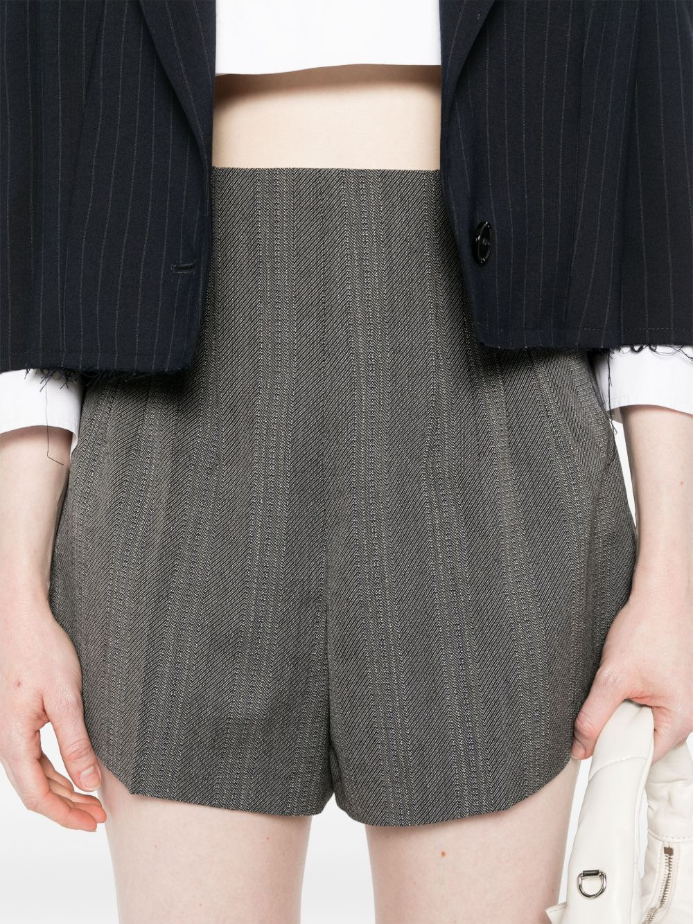 wool pleated shorts - 5