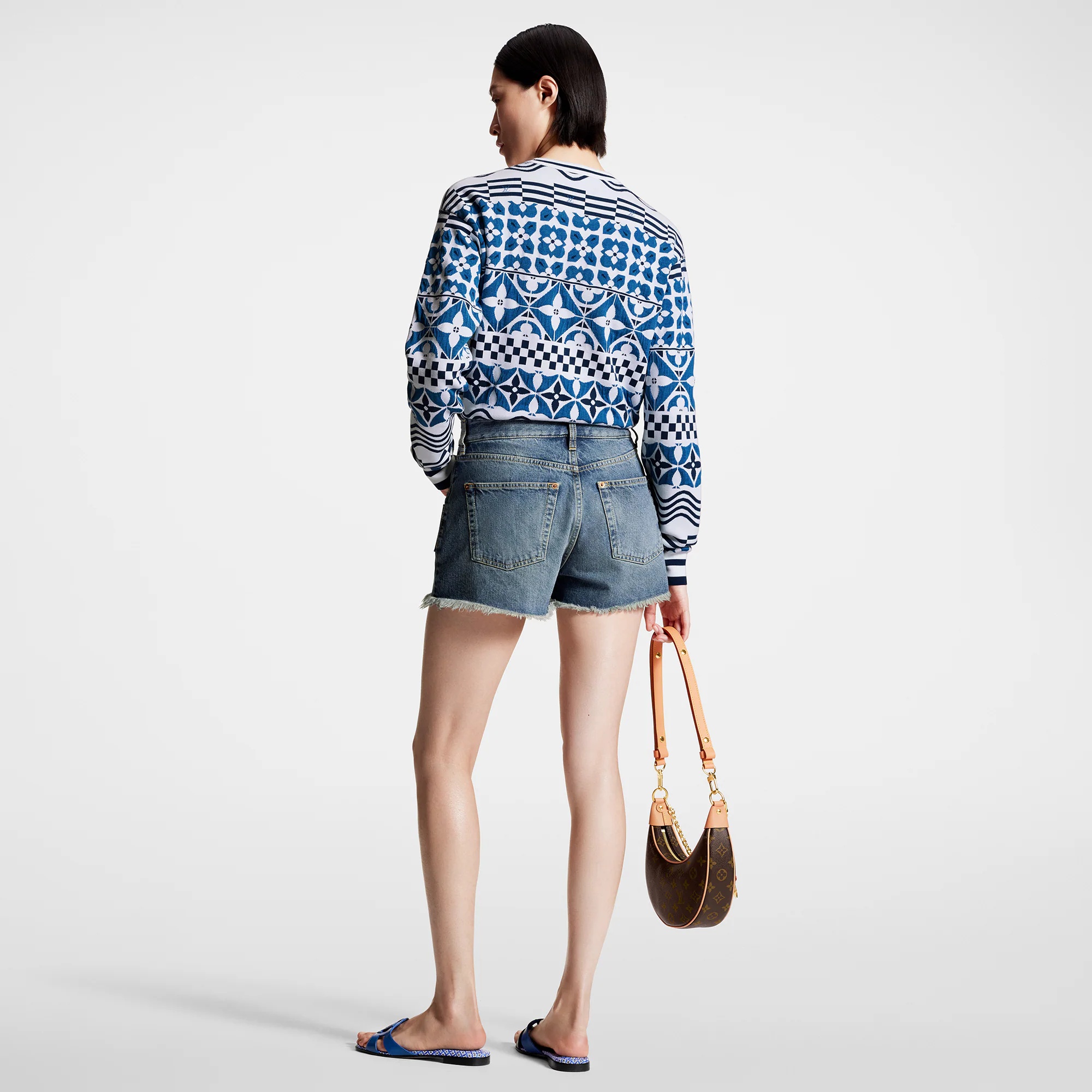Frayed Hem Denim Mini Shorts - 3