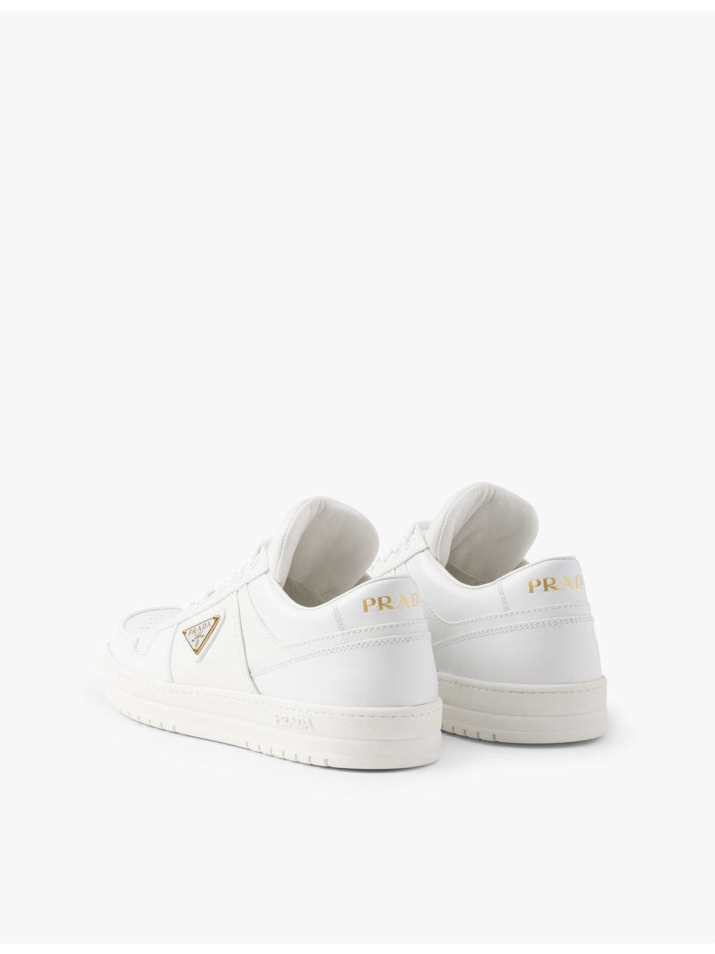 Downtown logo-plaque leather low-top trainers - 4