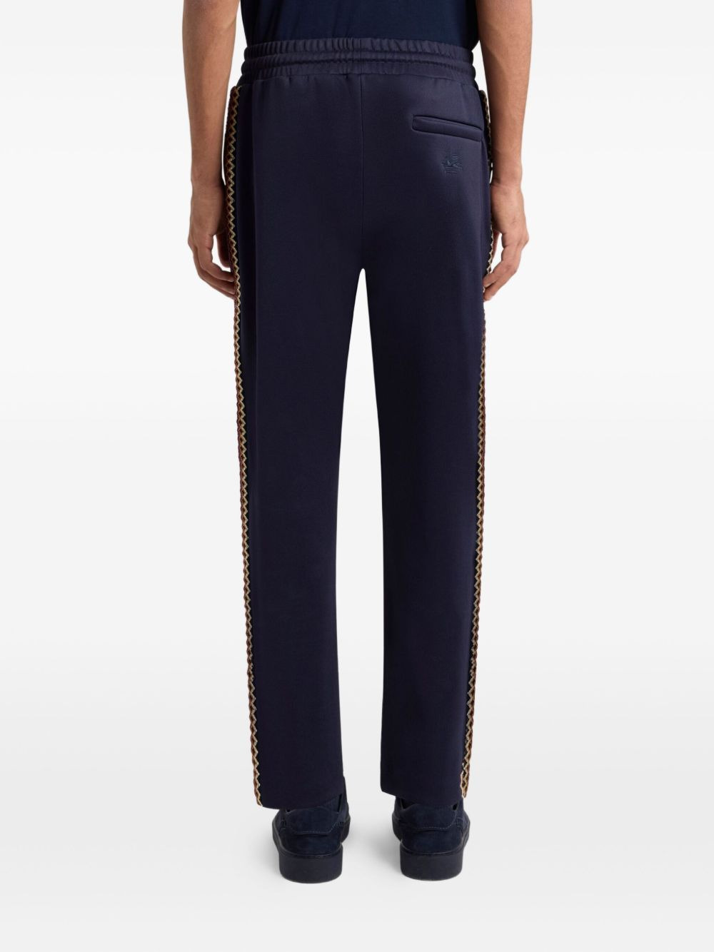 embroidered-band trousers - 3