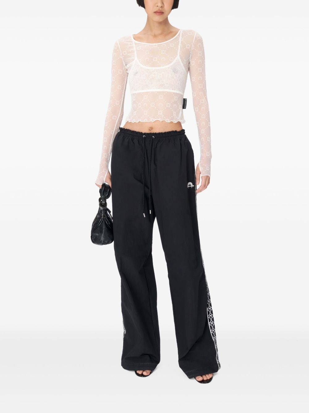 mesh cropped top - 2