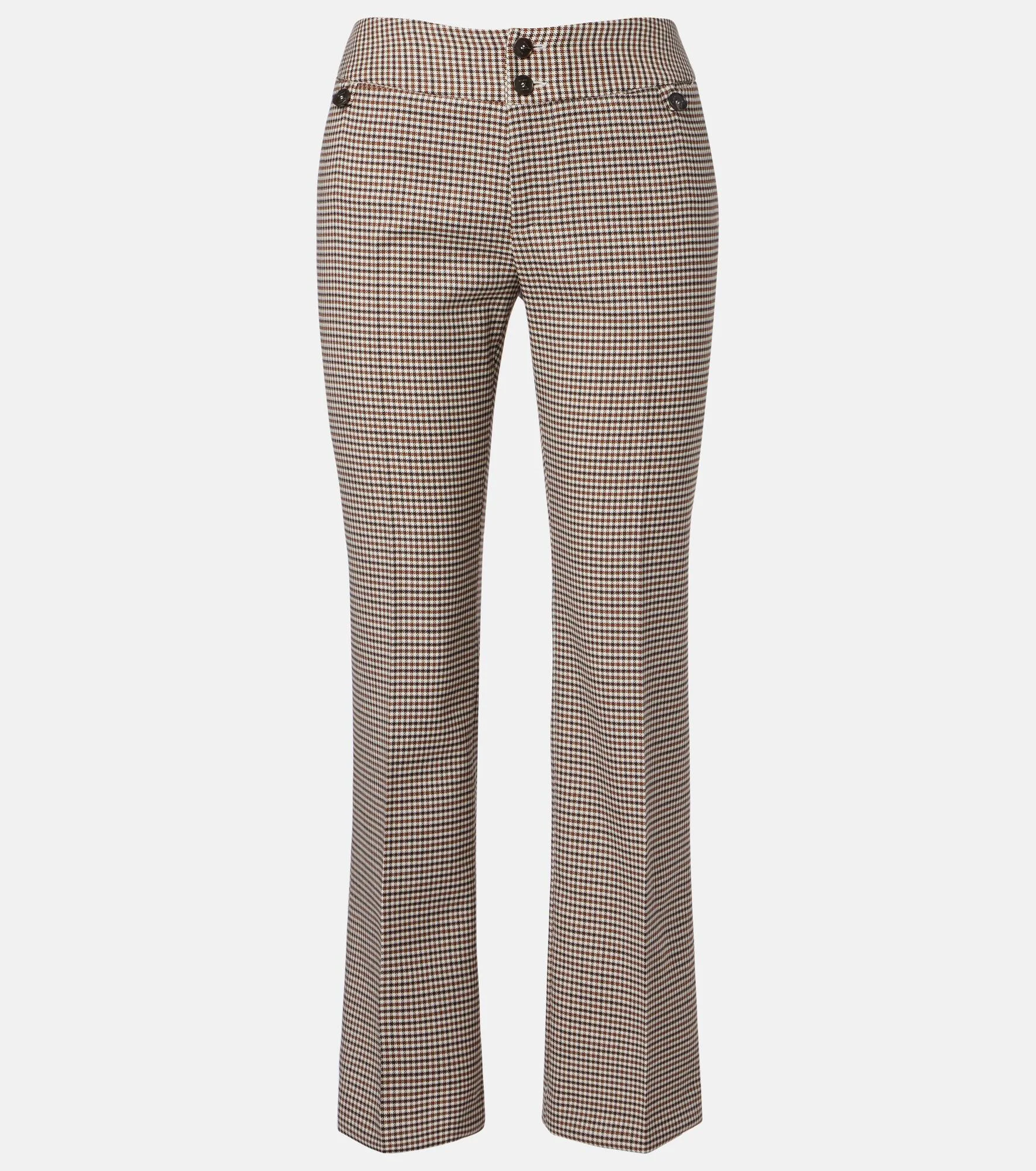 Checked wool-blend flared pants - 1