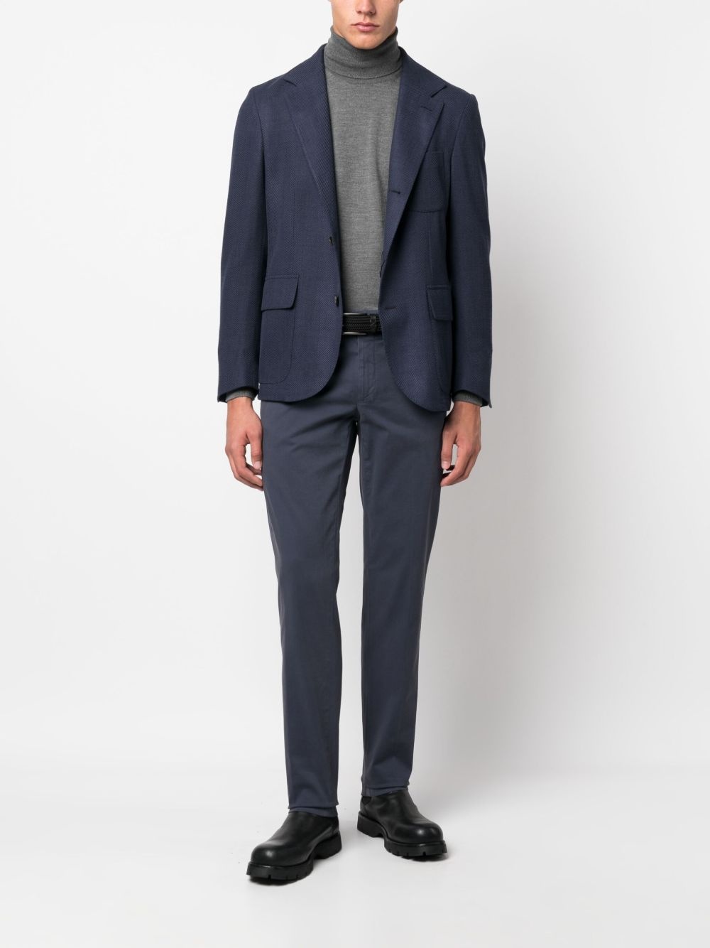single-breasted knitted blazer - 2
