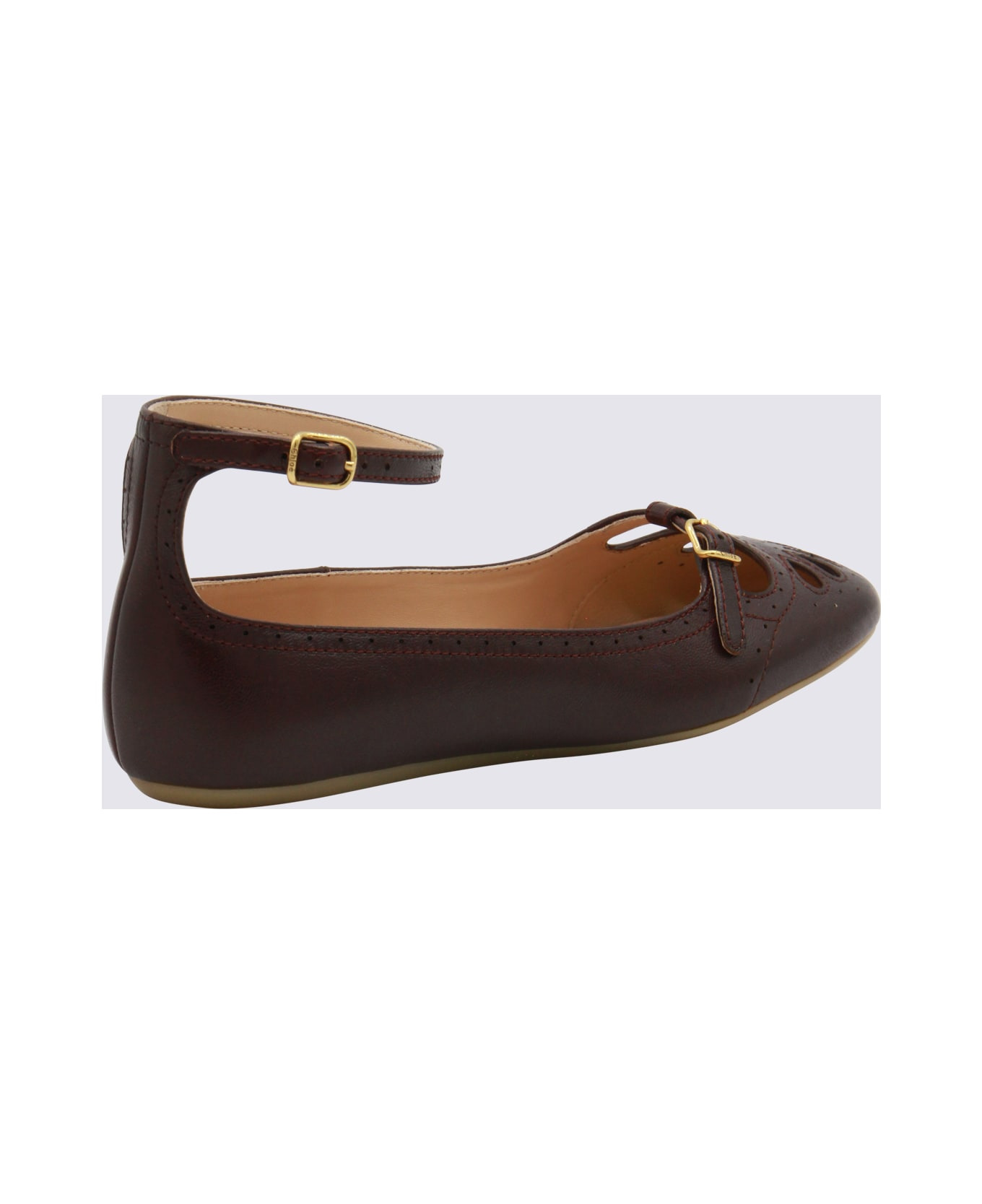 Dark Brown Leather Flats - 3