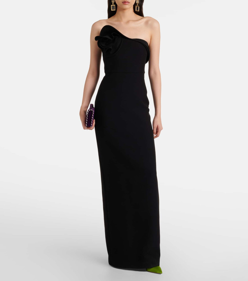 ROLAND MOURET Floral asymmetric corset gown outlook