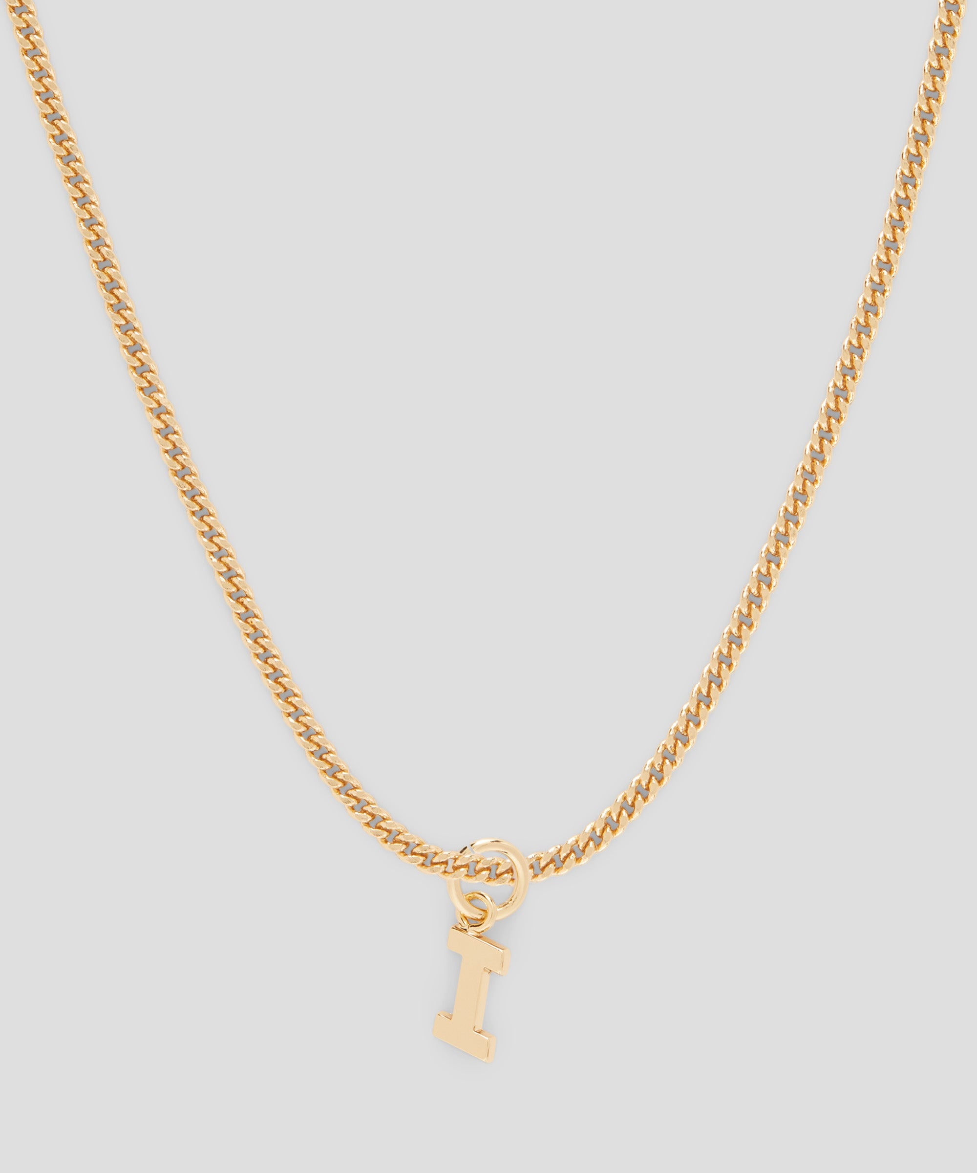 Brass letter I charm - 2