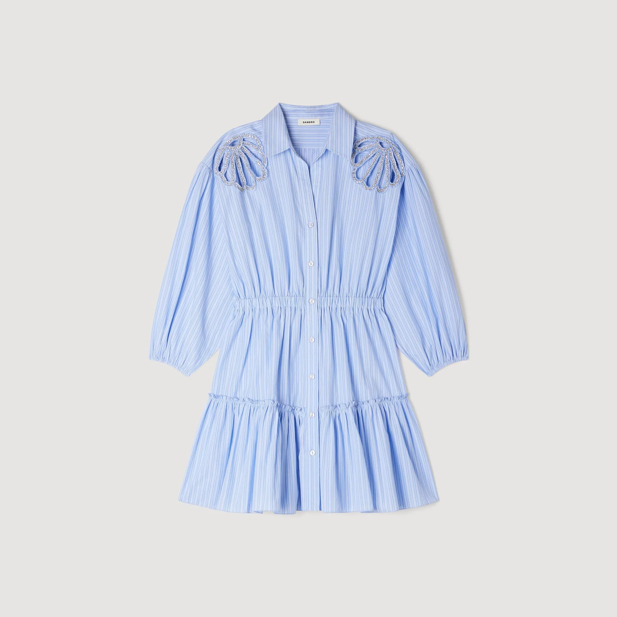 MINI STRIPED COTTON DRESS - 1