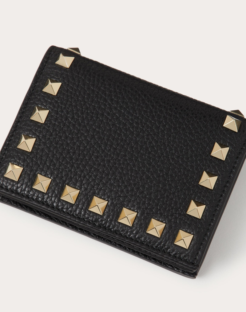 SMALL ROCKSTUD GRAINY CALFSKIN WALLET 2