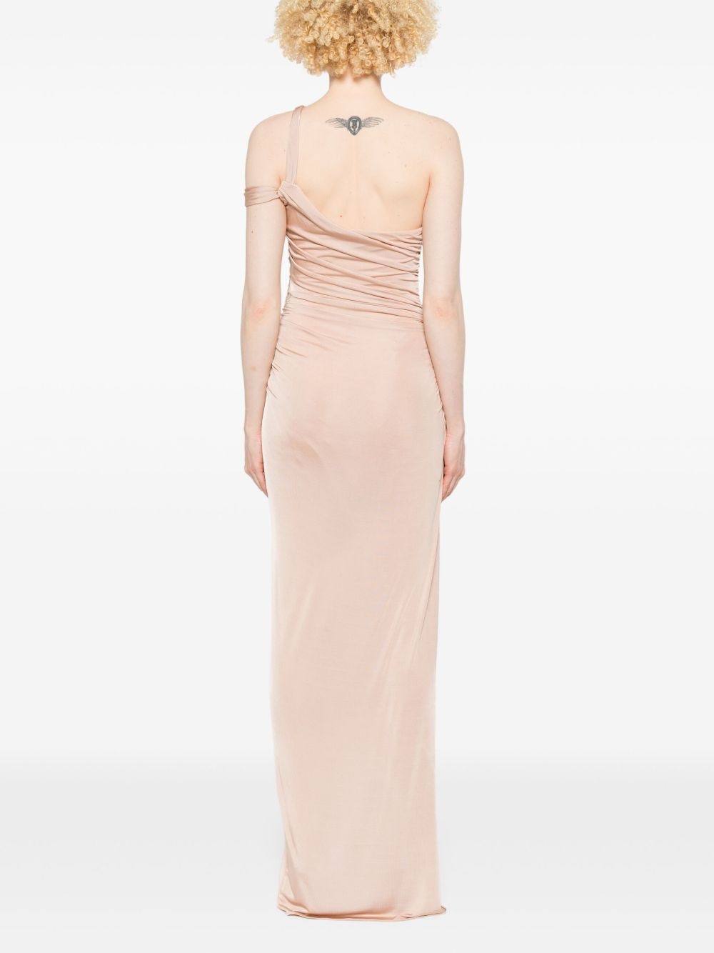 twisted-front one-shoulder gown - 4