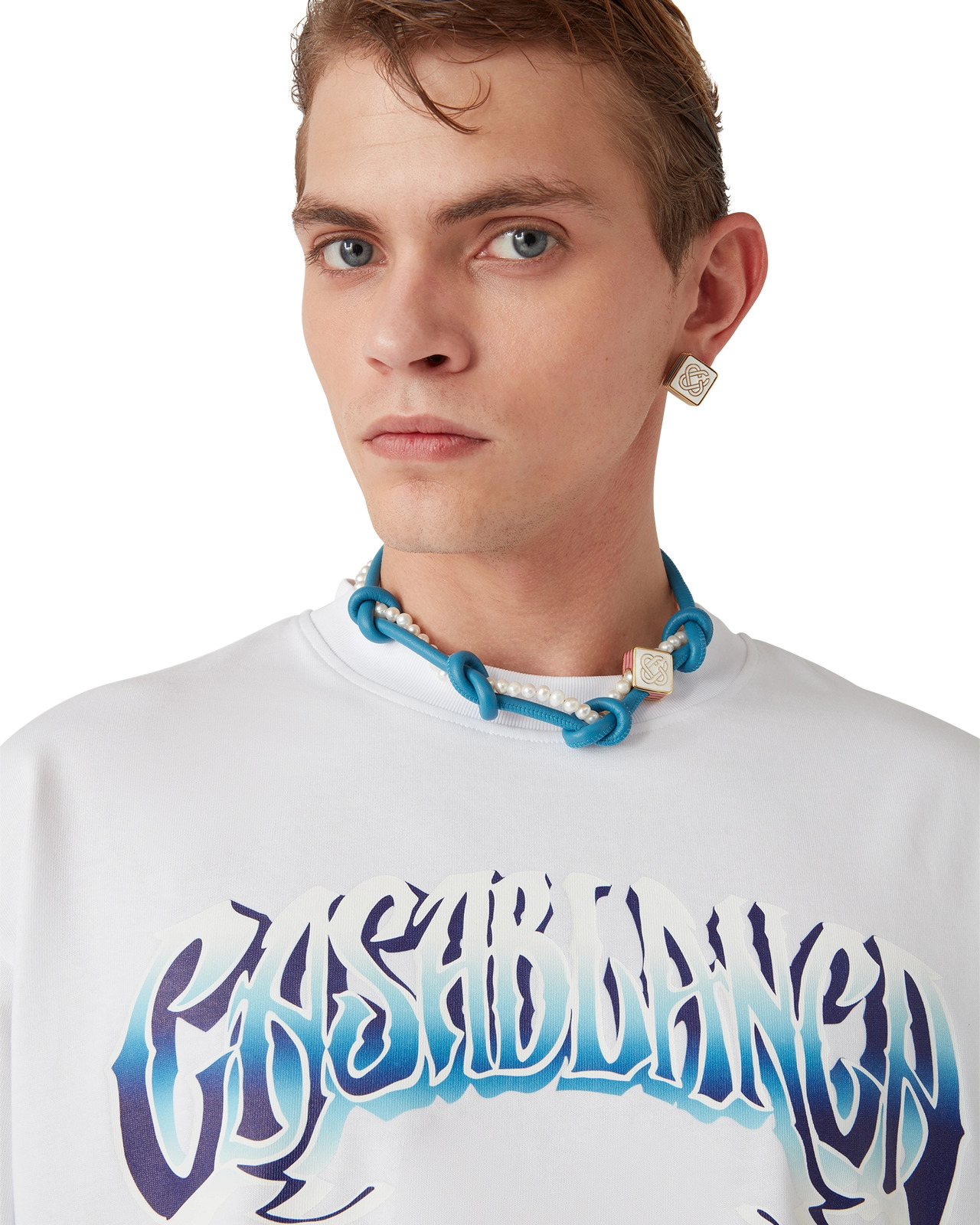 Blue Fade Long Sleeve T-Shirt | Casablanca Paris - 5