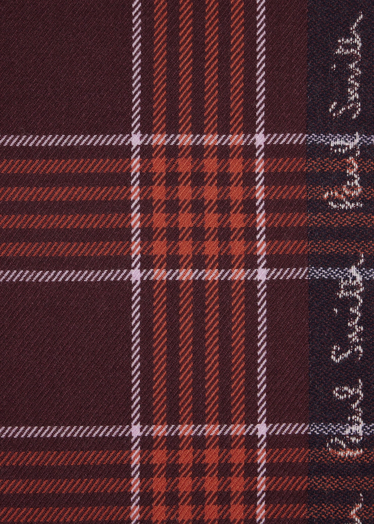 Red Border Check Scarf - 3
