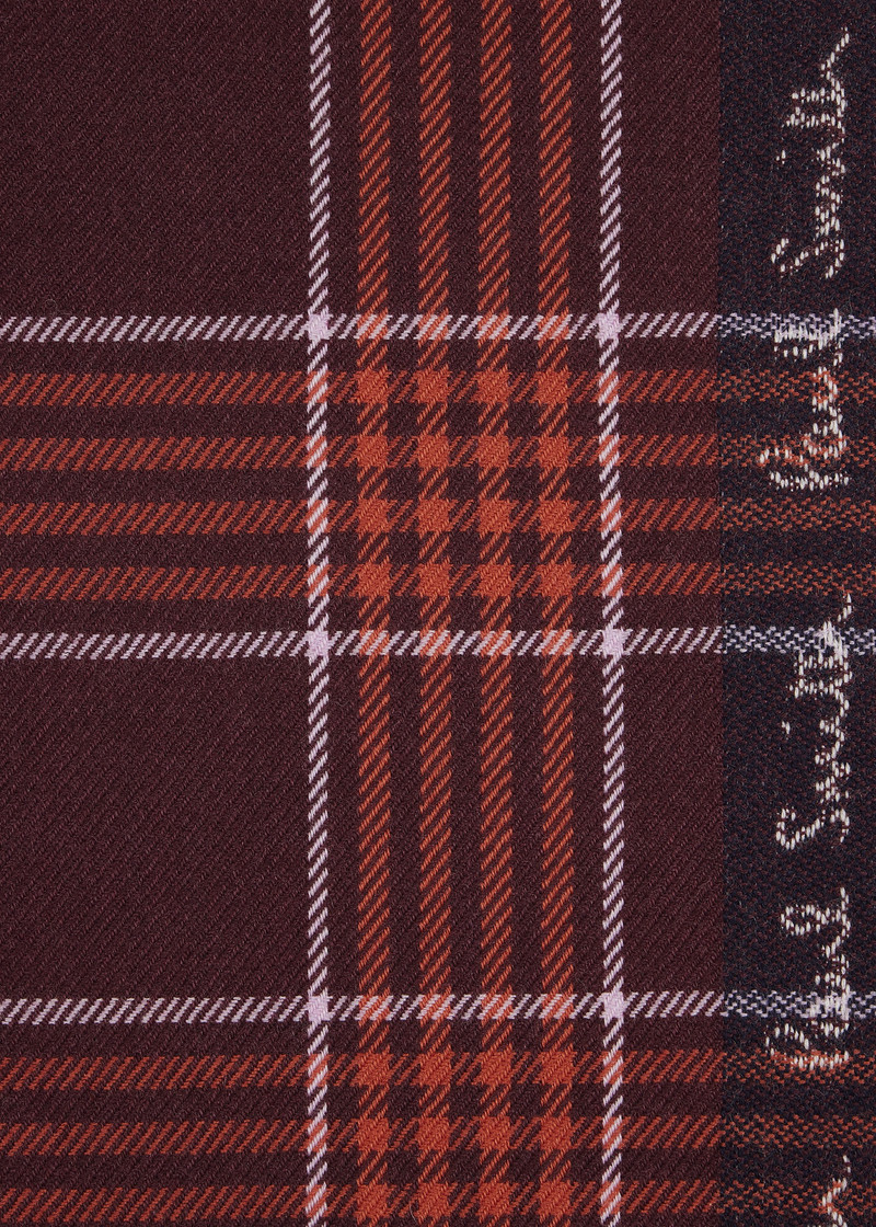 Red Border Check Scarf 3