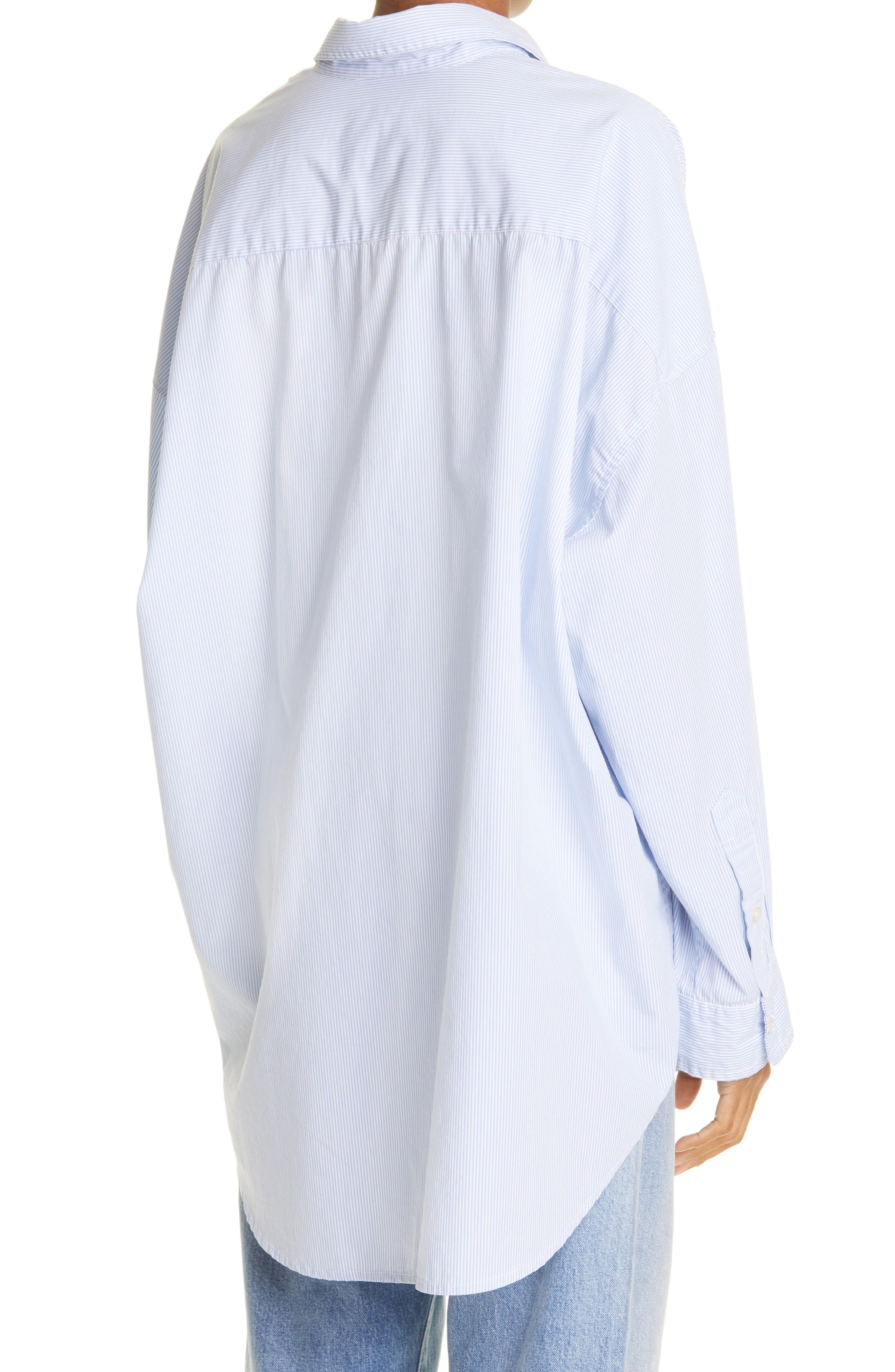R13 Oversize Oxford Button-Up Shirt in Blue/White at Nordstrom - 2
