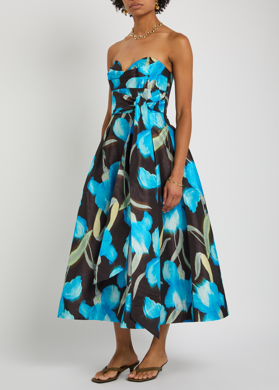 Rebecca Vallance Ingrid Floral-print Moiré Midi Dress - 2