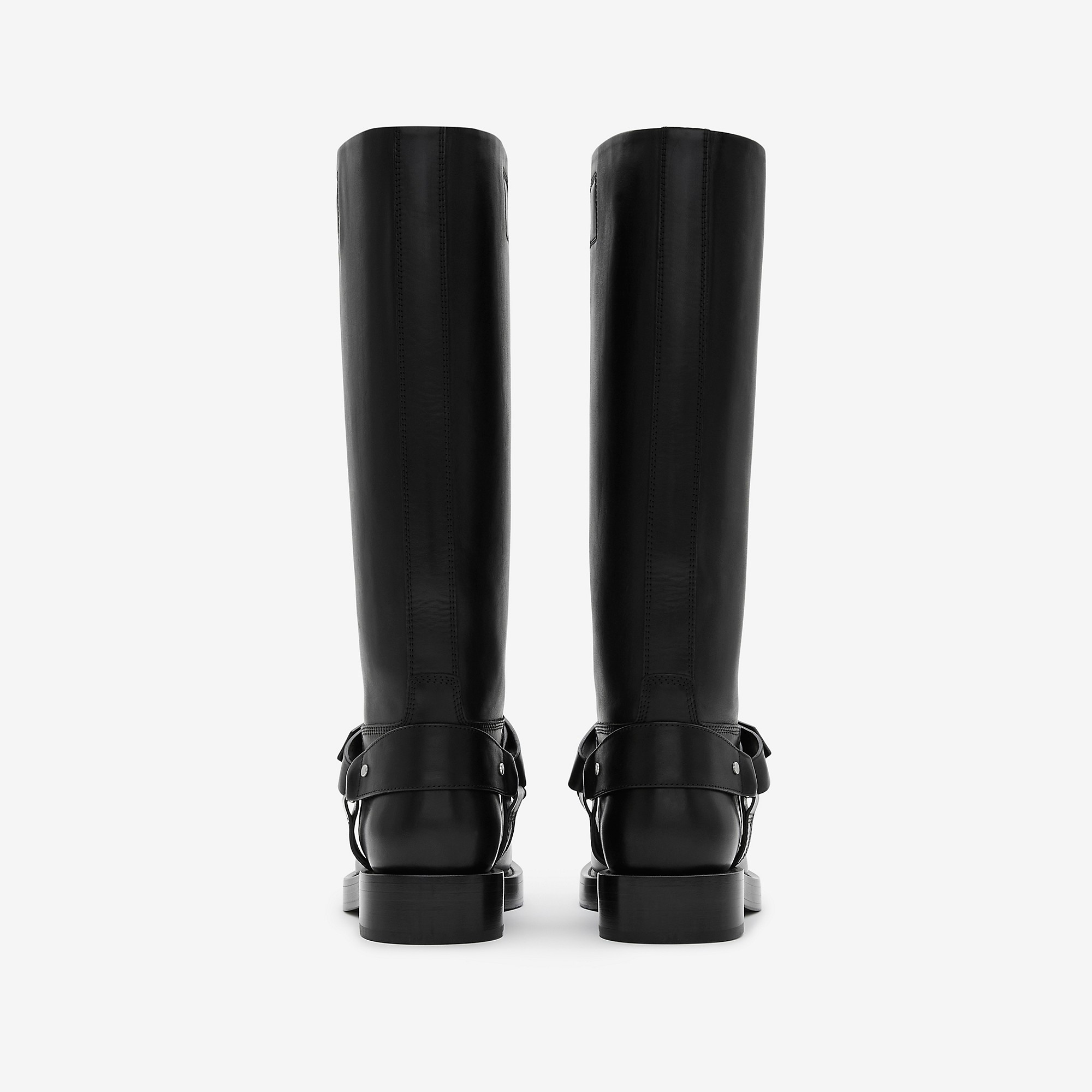 Leather Saddle Tall Boots - 4