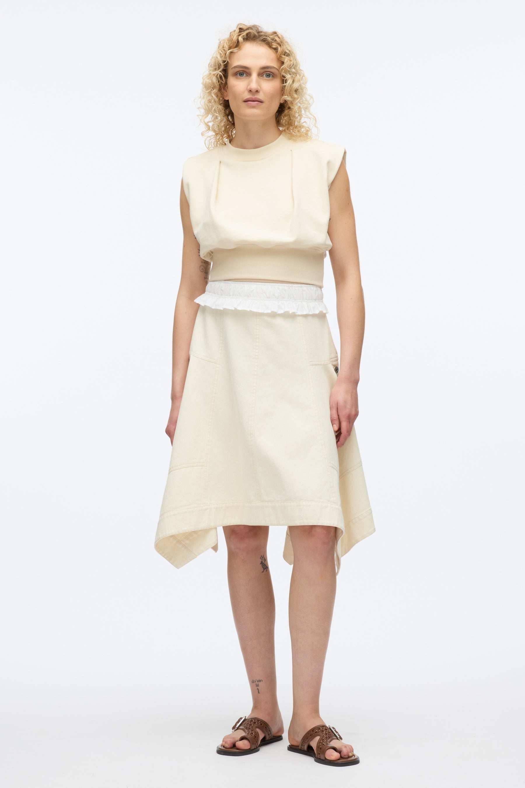 French Terry Dress with Denim Combo - 6