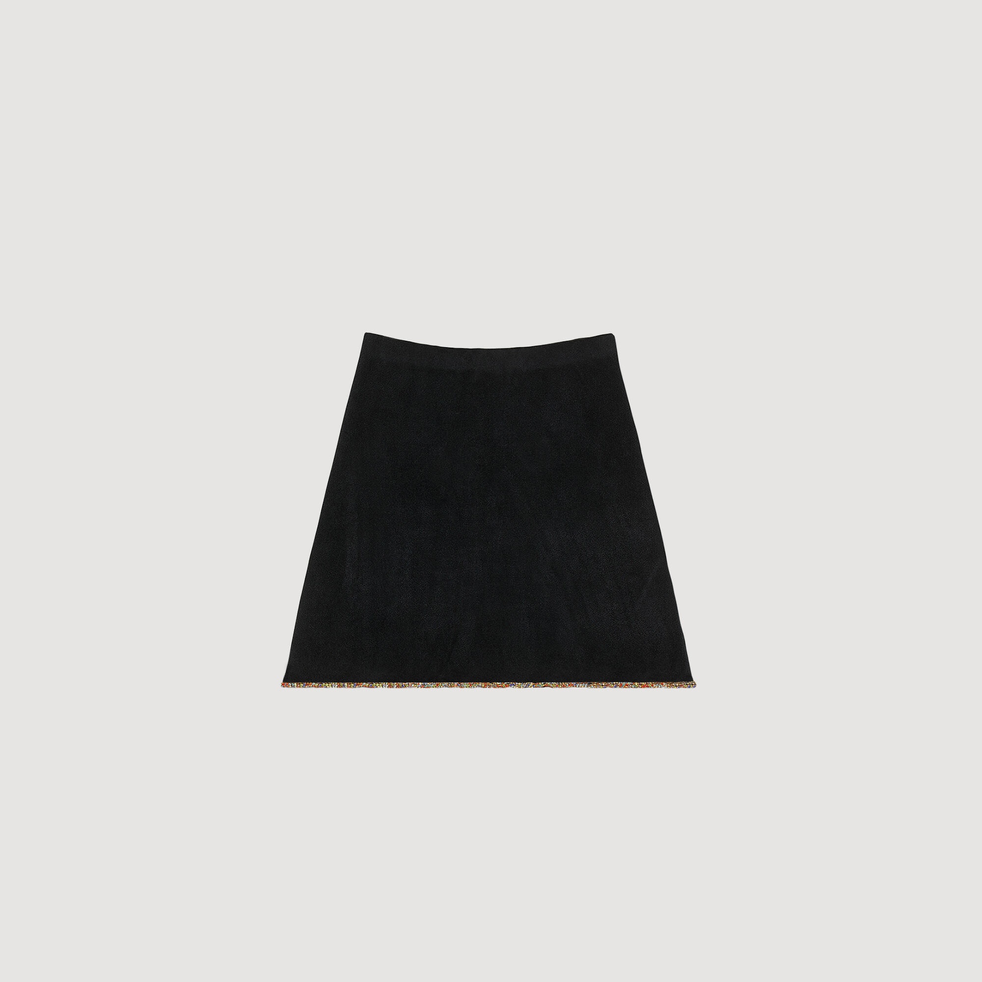 SHORT VELVET KNIT SKIRT - 1