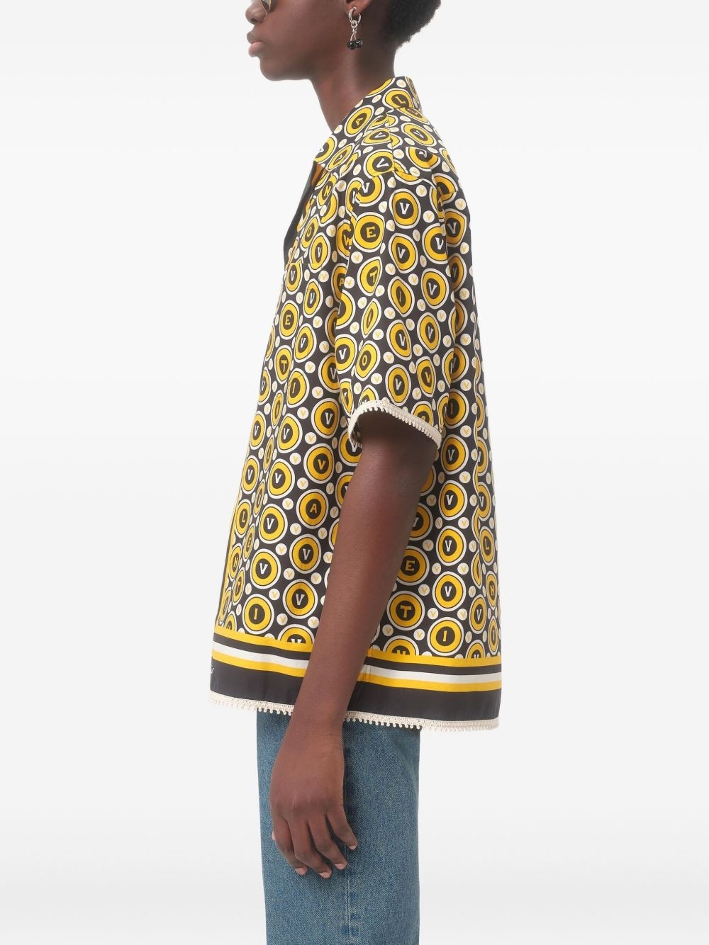 COTTON POPLIN BOWLING SHIRT WITH BULLES ROYALES PRINT - 4