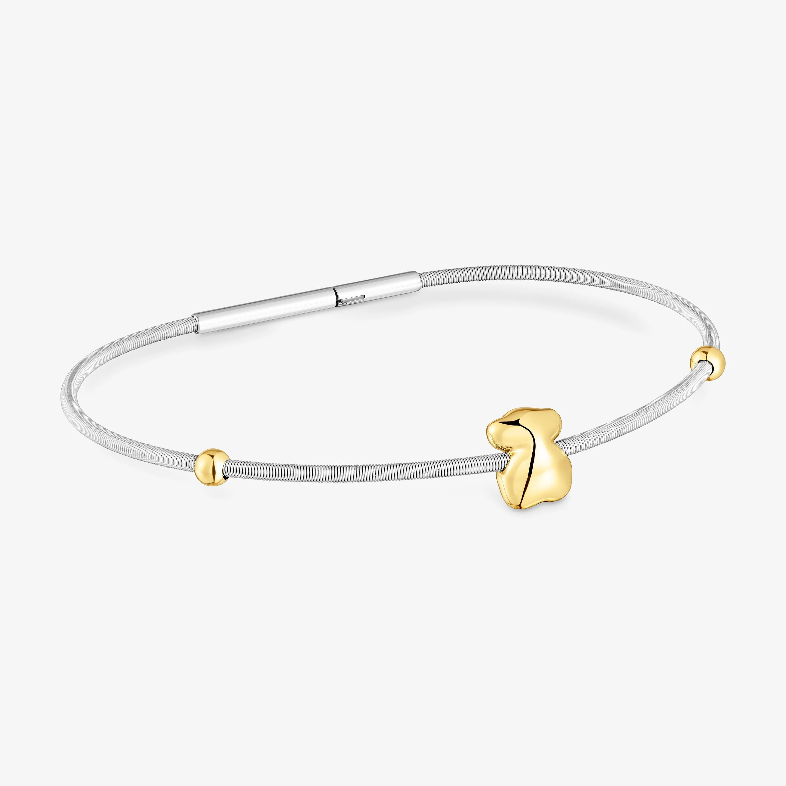 18K solid gold and steel Bracelet Mesh Tube - 1