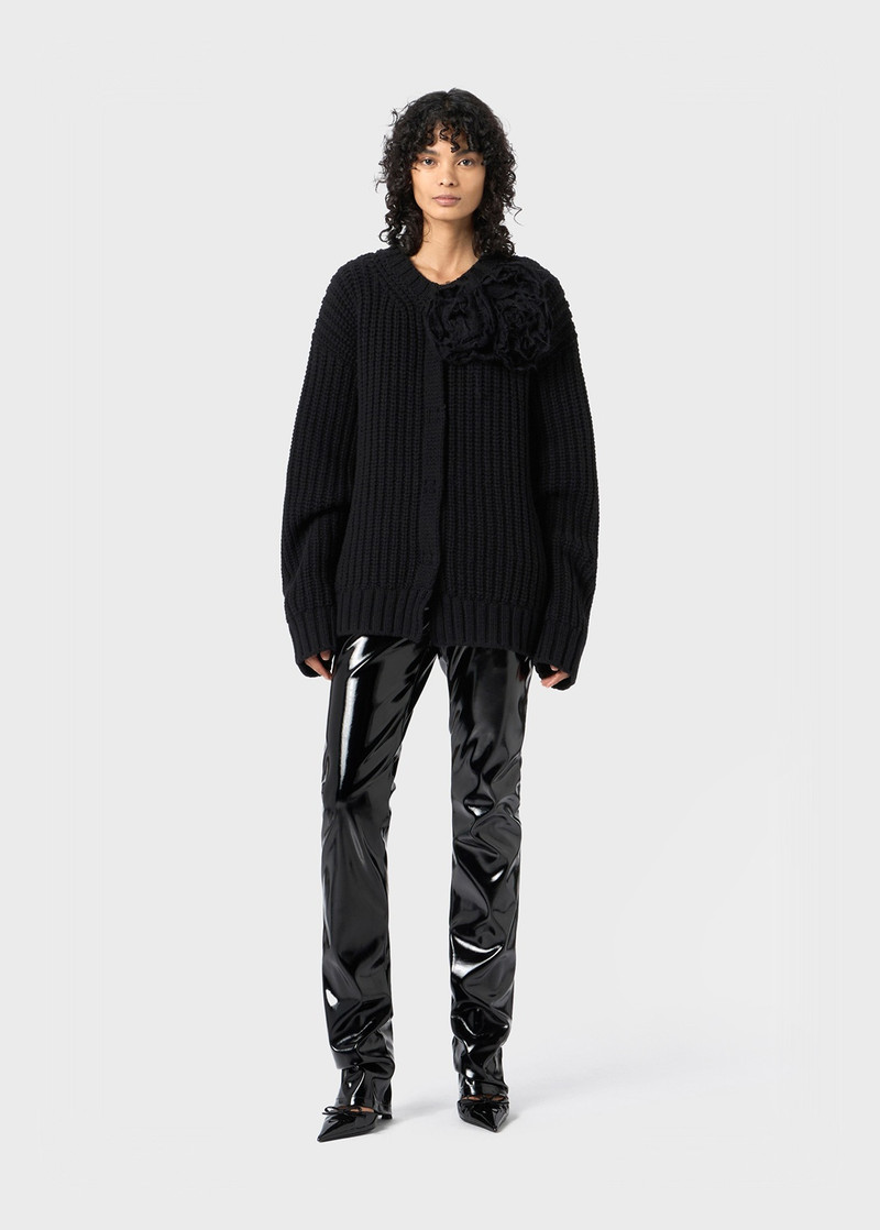 Blumarine CARDIGAN IN RIBBED WOOL WITH 3D ROSES outlook