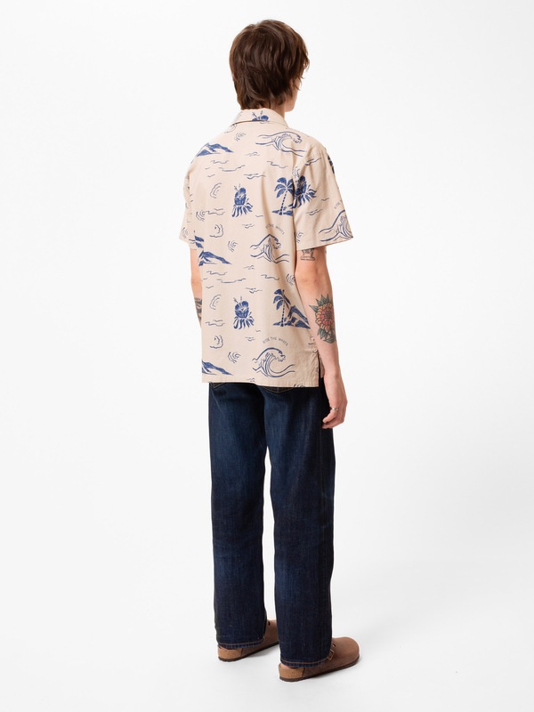 Arvid Waves Hawaii Shirt Ecru - 3