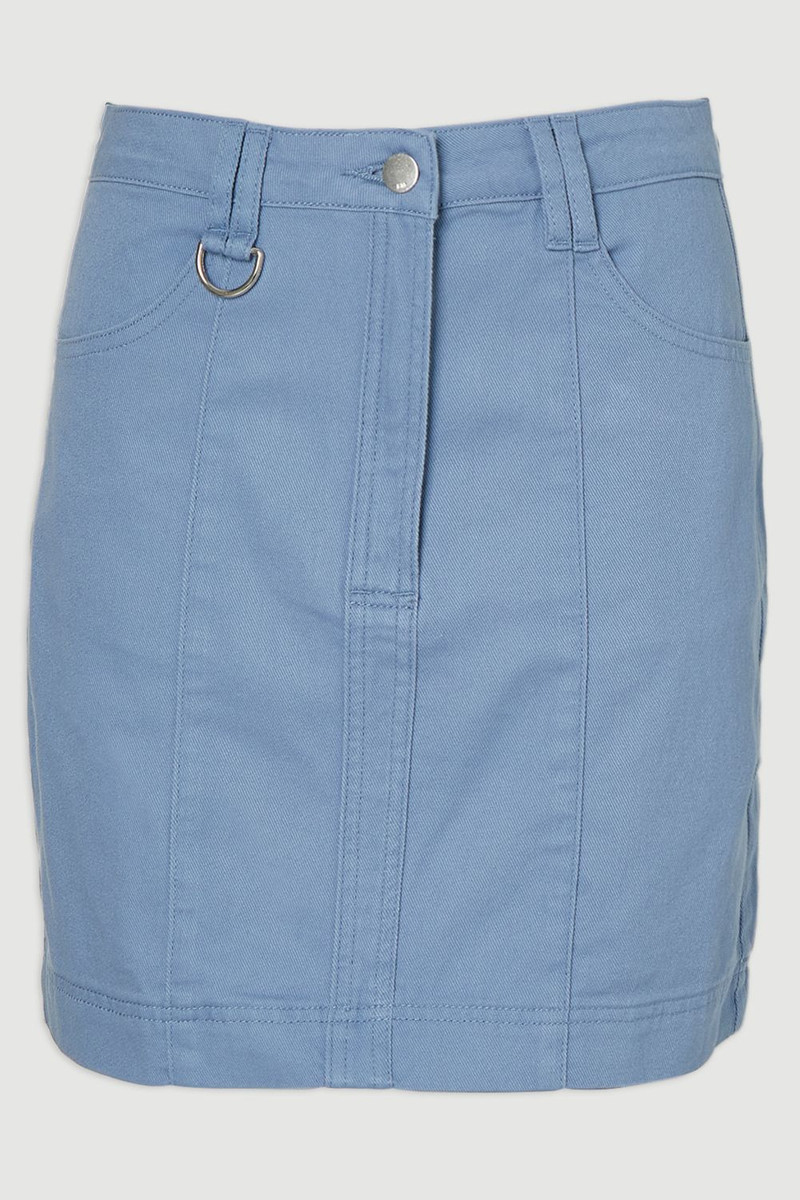 Denim Seamed Mini Skirt 4