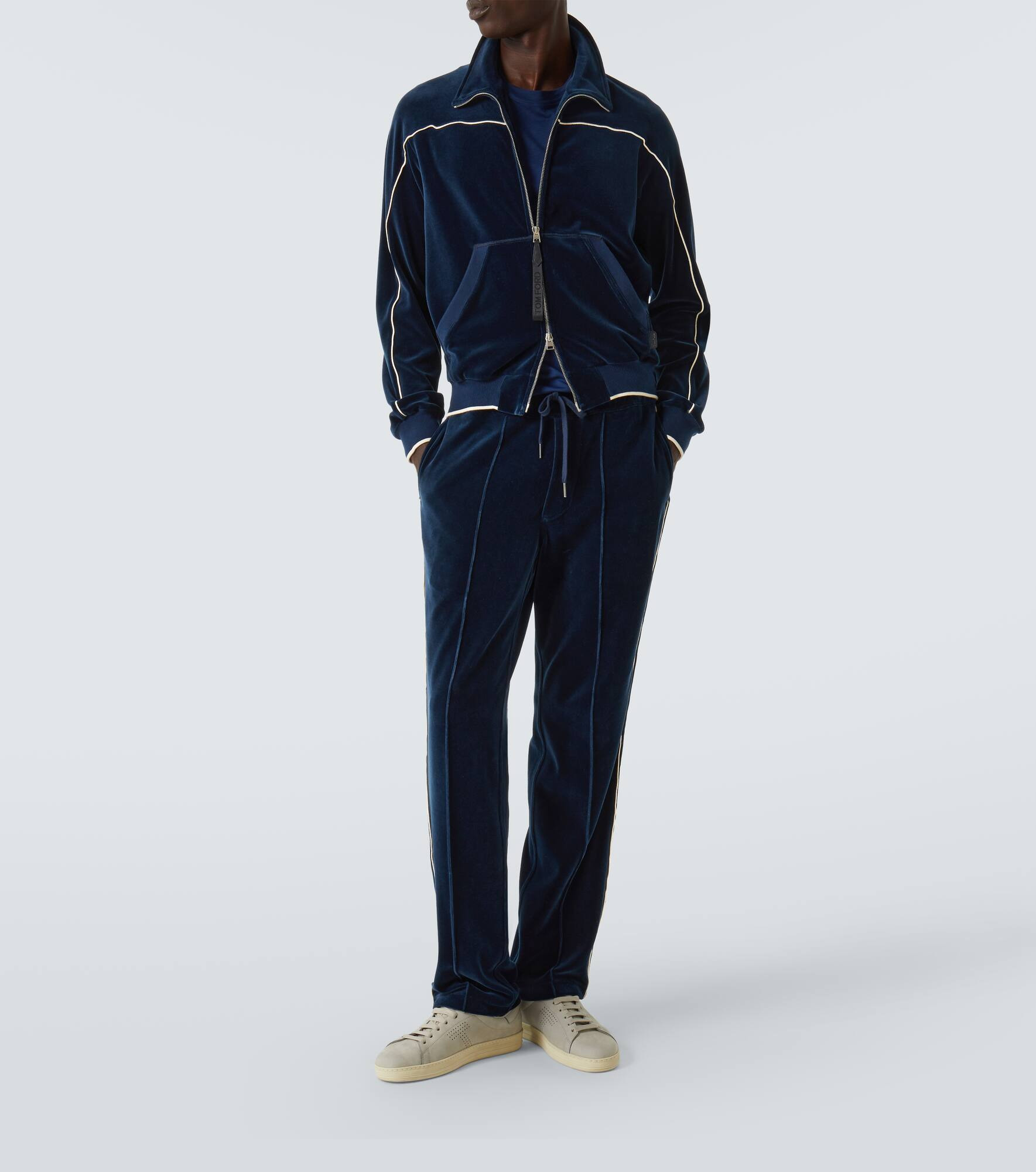 Cotton-blend velour track jacket - 2