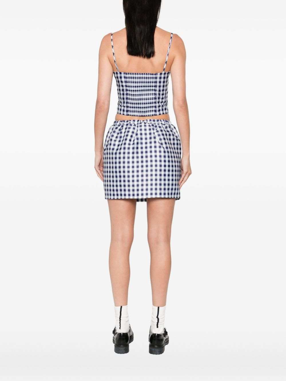 gingham floral-embellished top - 4