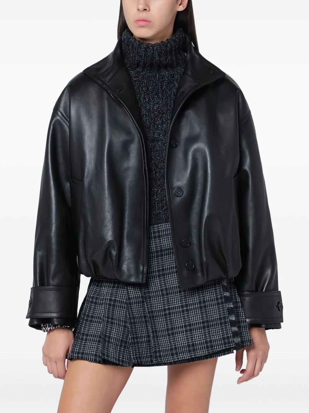 leather bomber jacket - 1