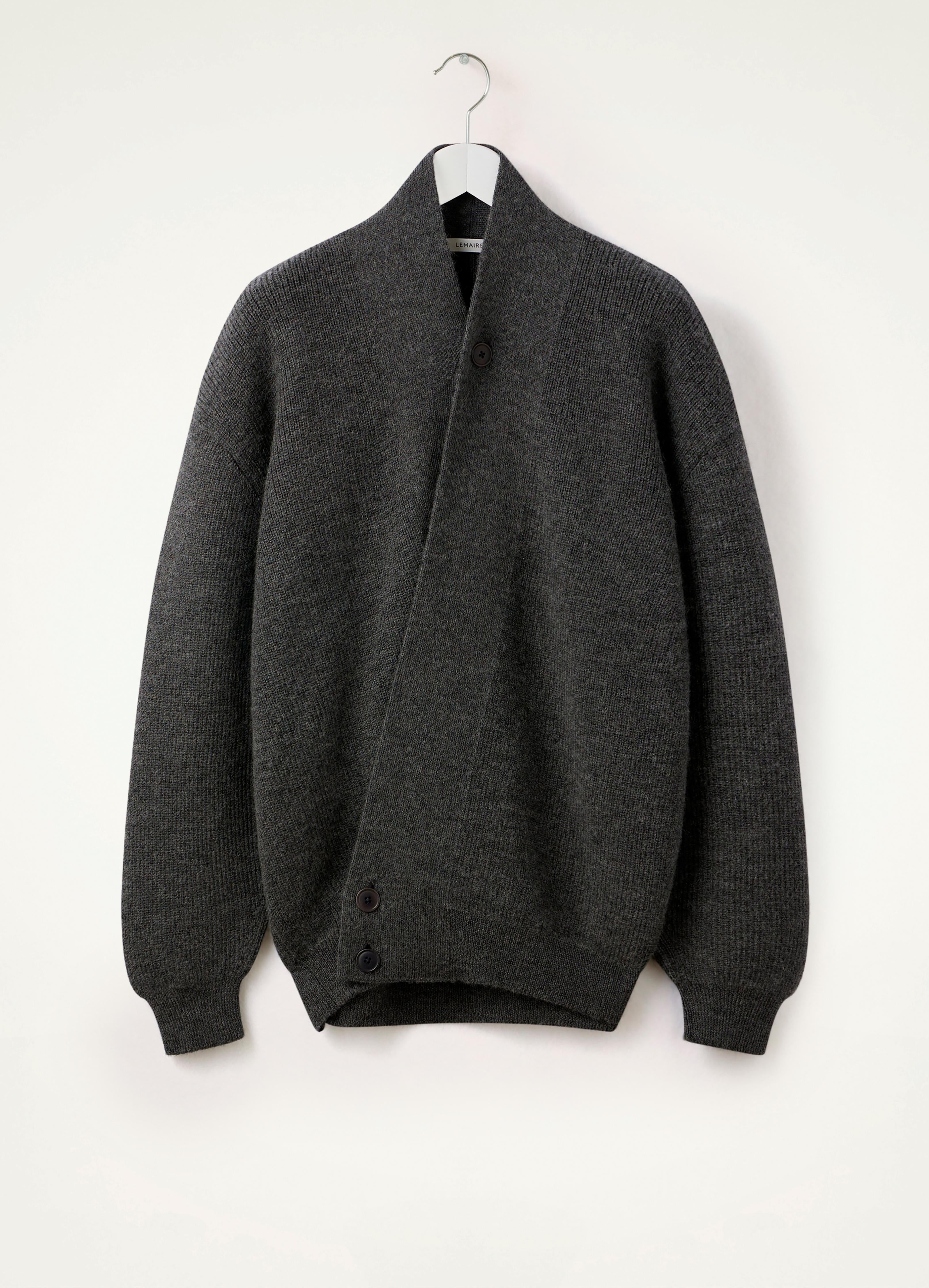 Lemaire: Grey Wrap Cardigan, Men's Designer Clothes