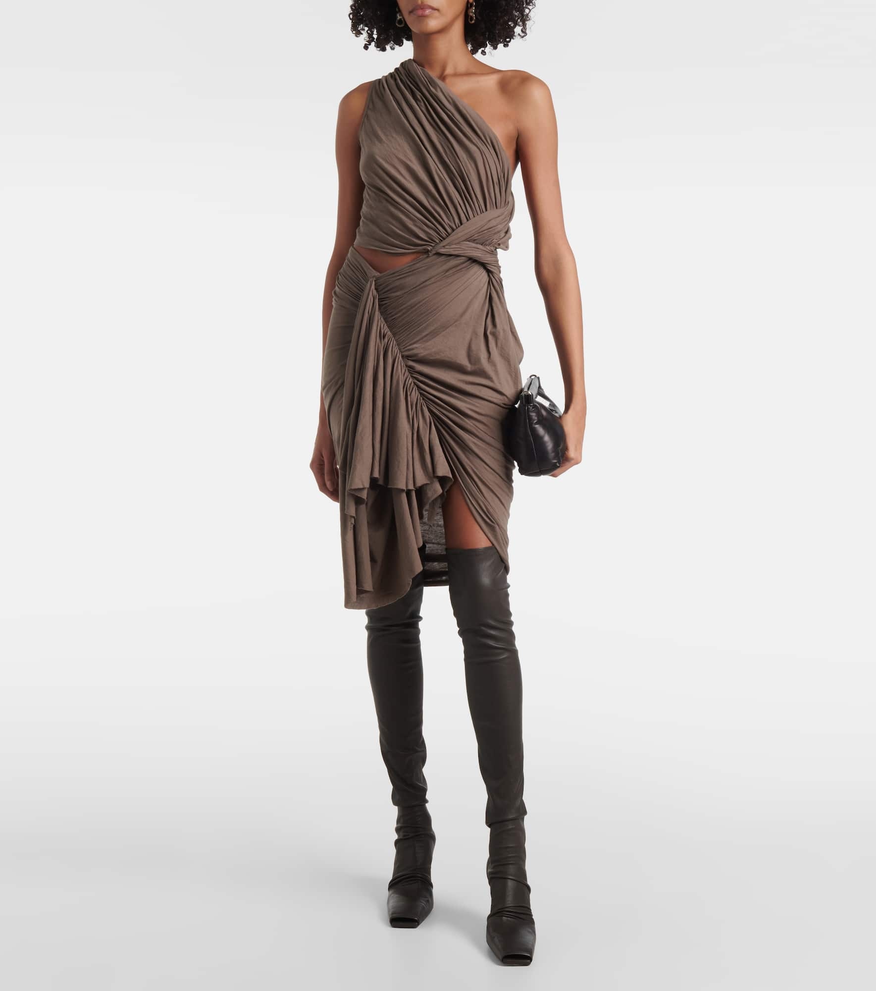 DRKSHDW Fog draped cutout cotton minidress - 2