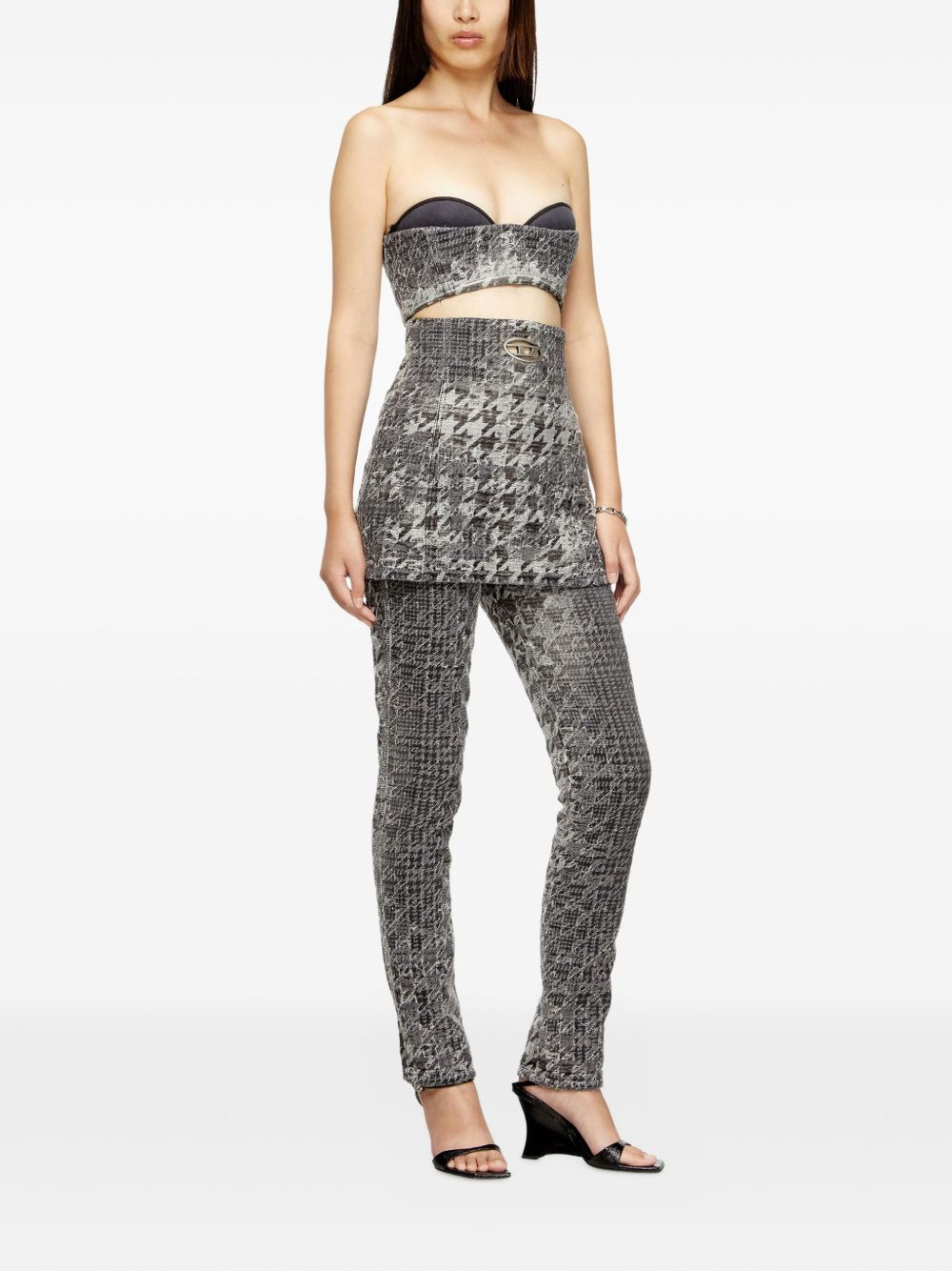 jacquard-denim bralette - 2